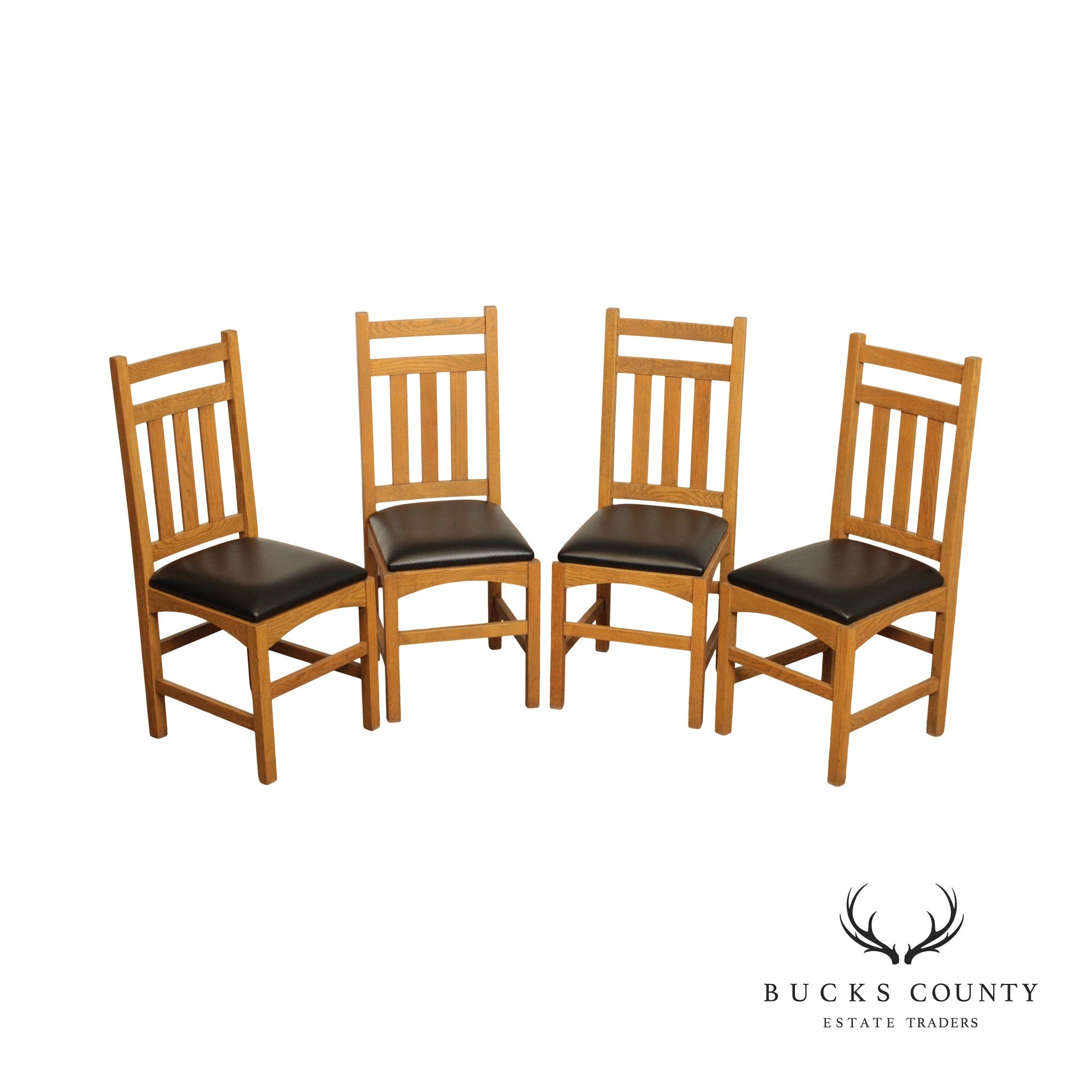 Mission Style Set Of Four Dining Chairs