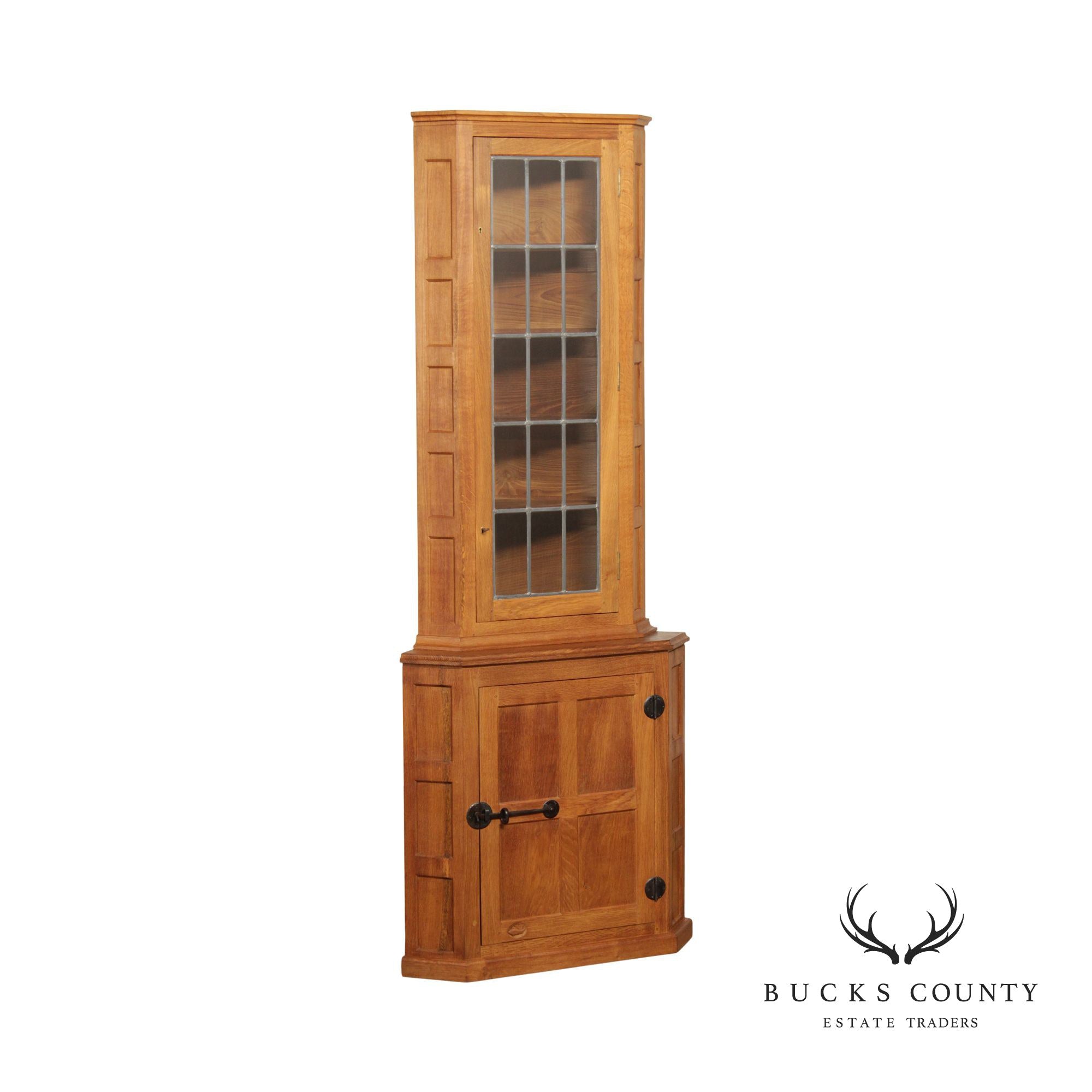 Derek Slater Fishman Arts & Crafts Style Oak Corner Cabinet