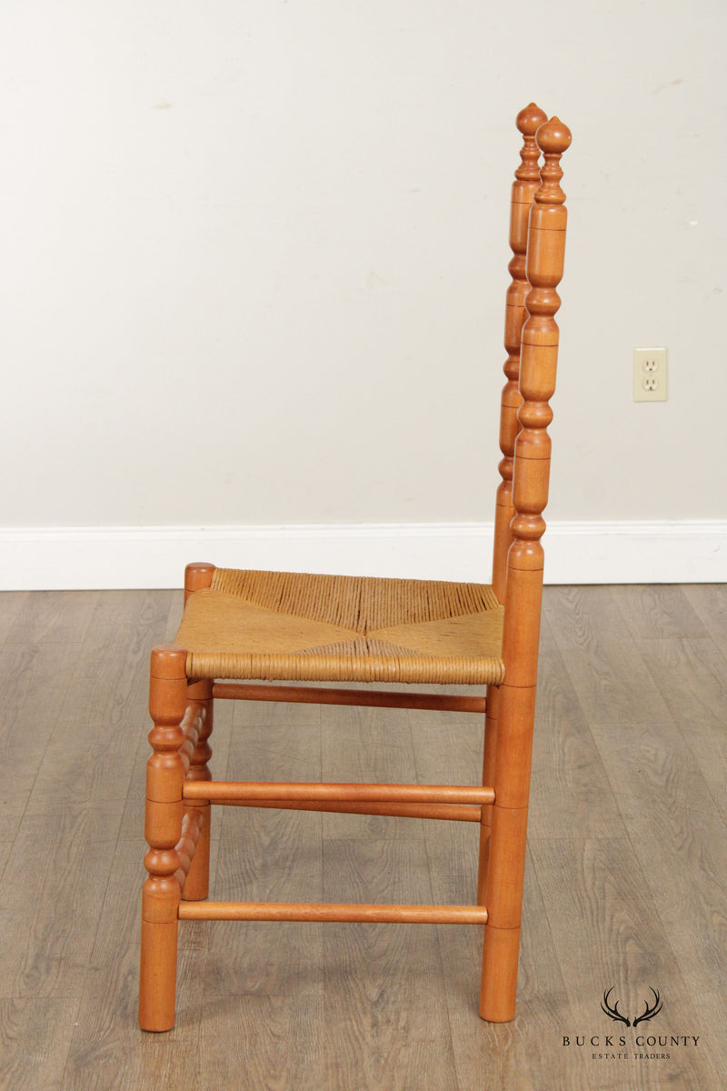 Custom Crafted Maple Ladderback Rush Seat Dining Chair
