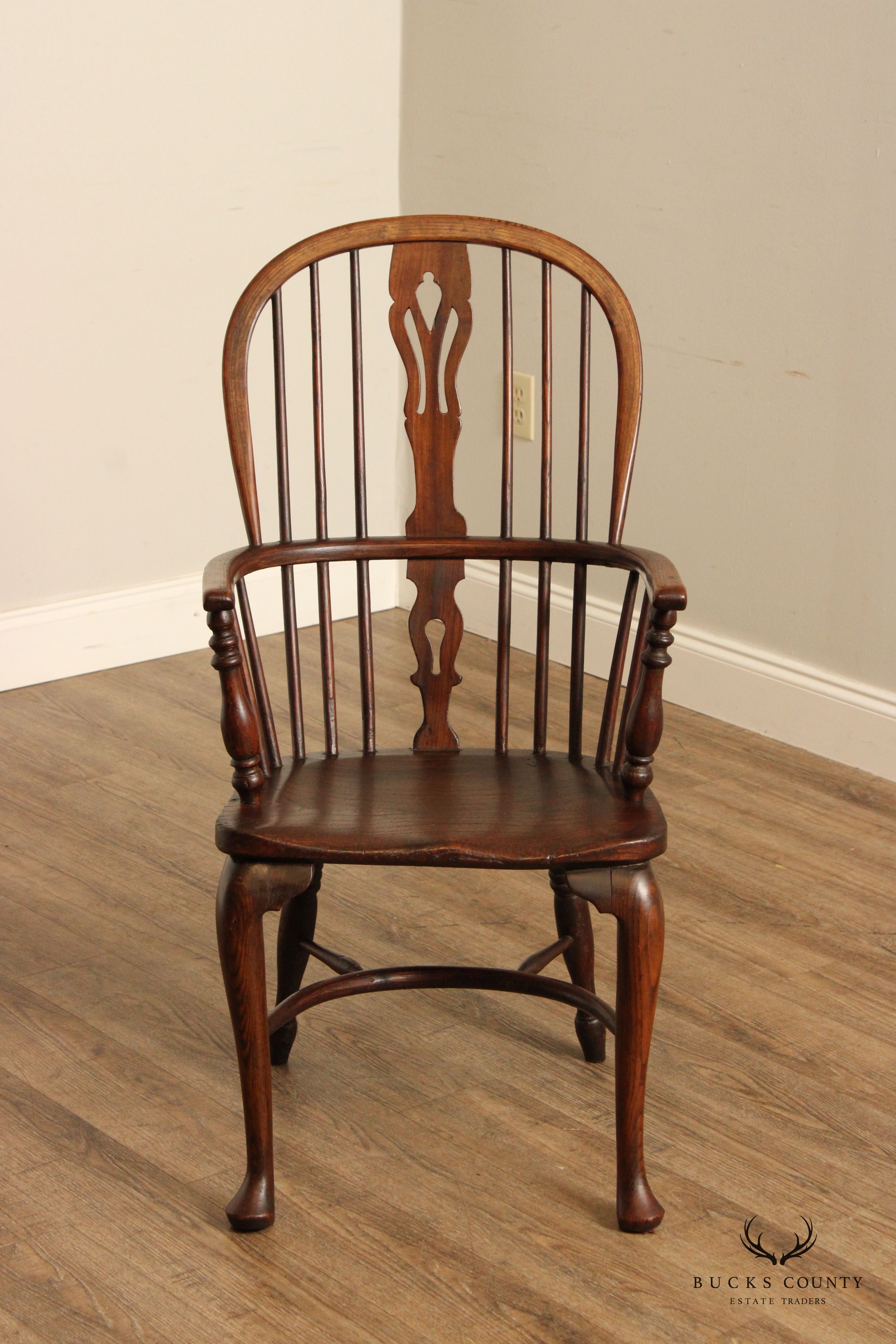 Antique English Elm Windsor Armchair