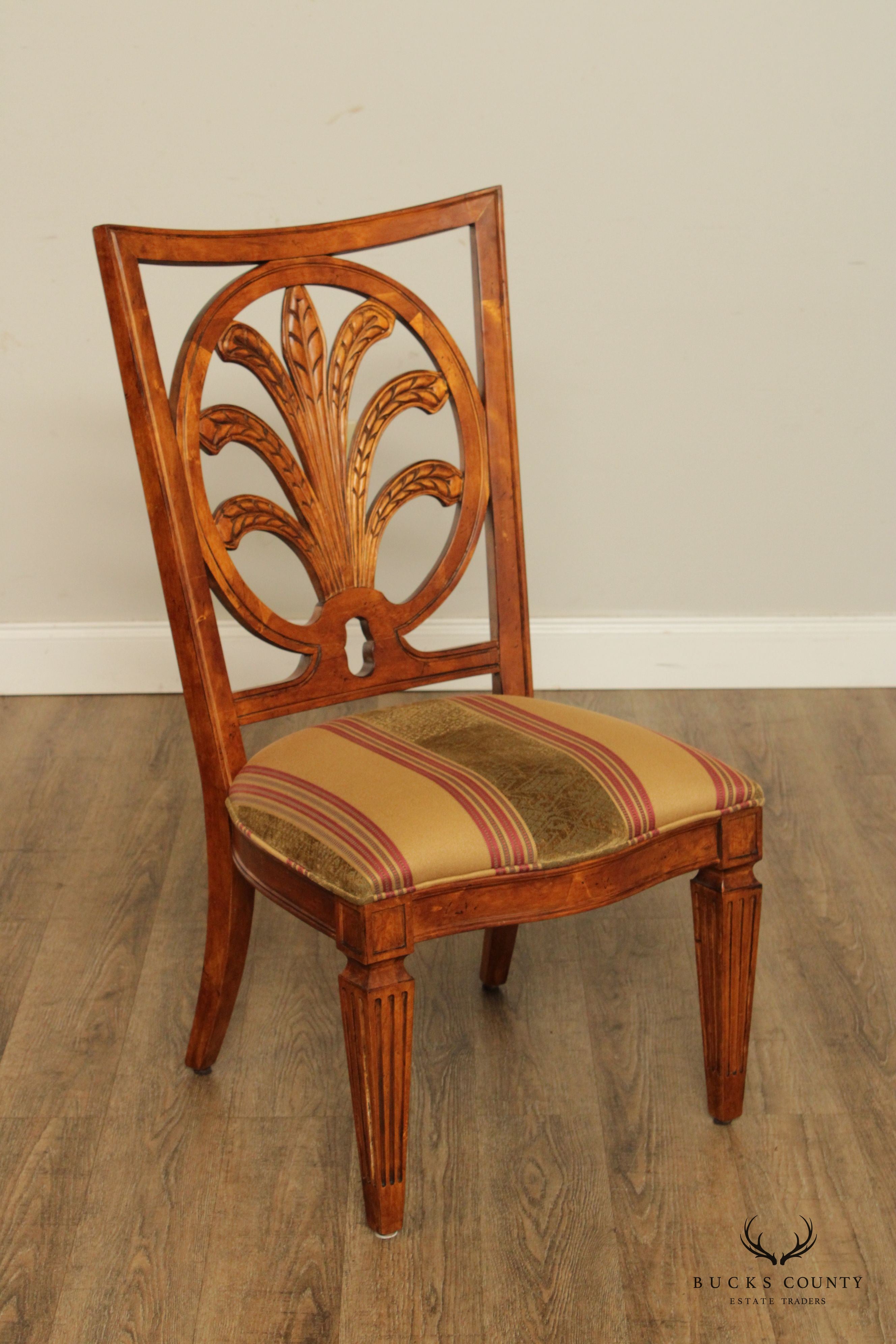 Century Furniture Hepplewhite Style Set of Four Carved Dining Chairs