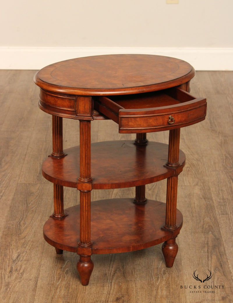 Thomasville Regency Style Oval Three-Tier Side Table