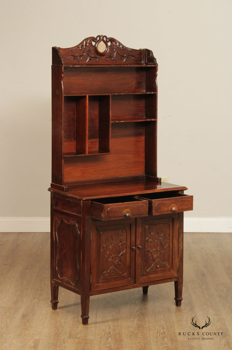 Antique Chinese Hardwood Etagere Cabinet