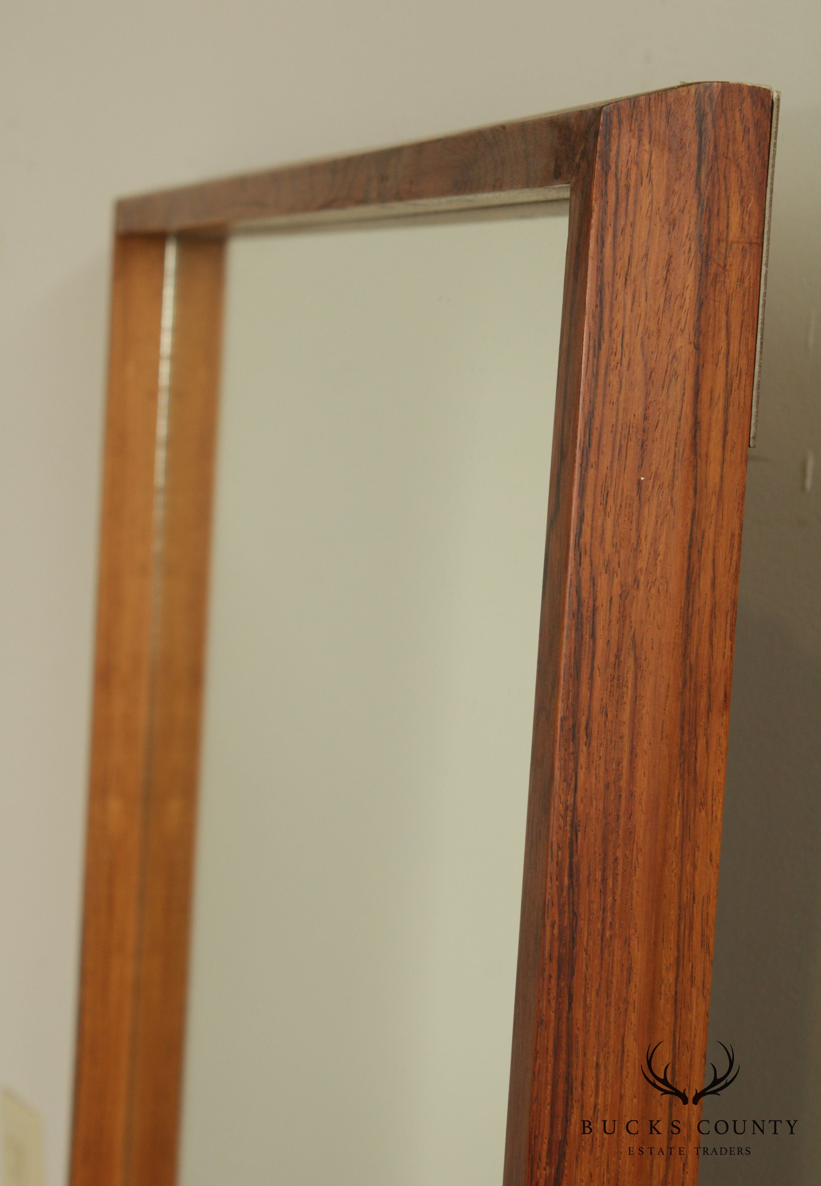 Danish Modern Mid Century Rosewood Rectangular Wall Mirror