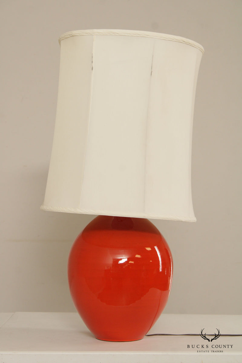 Mid Century Modern Ceramic Table Lamp with Shade
