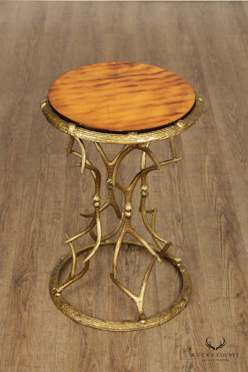 Rustic Style Contemporary Faux Antler Side Table