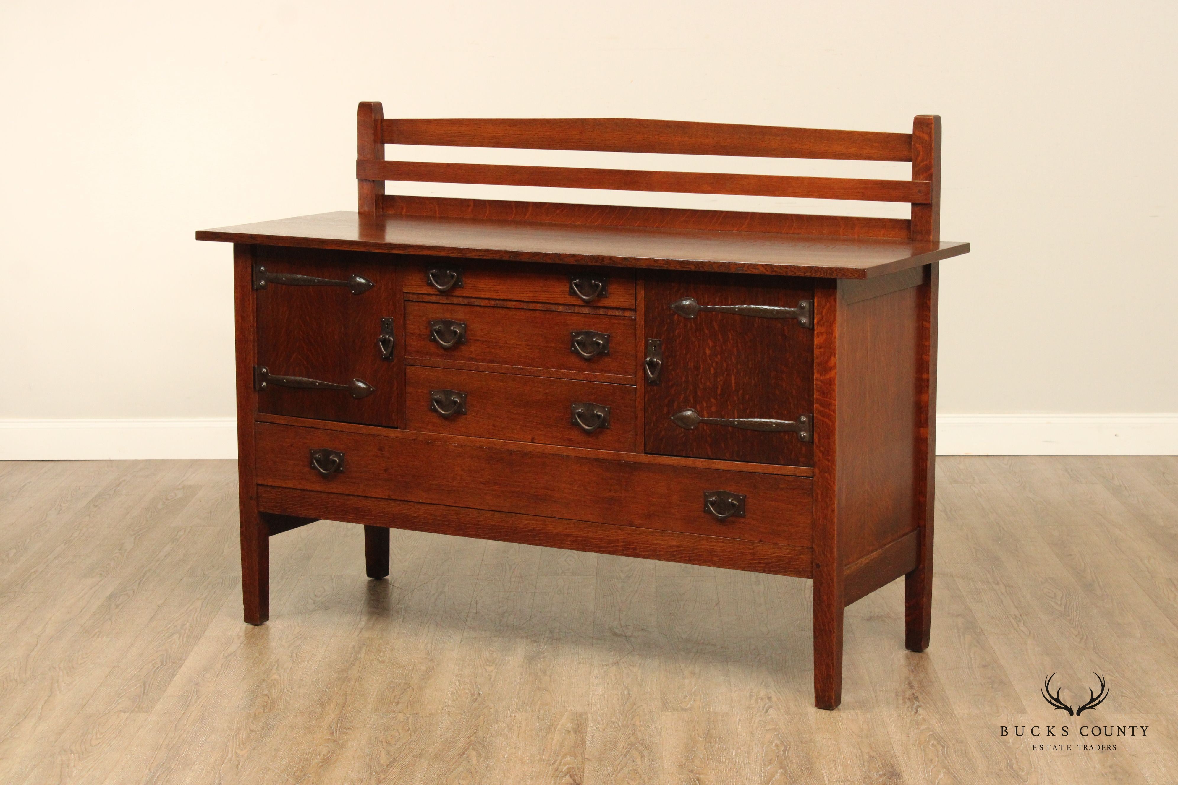 Antique Gustav Stickley Arts & Crafts Mission Oak Sideboard