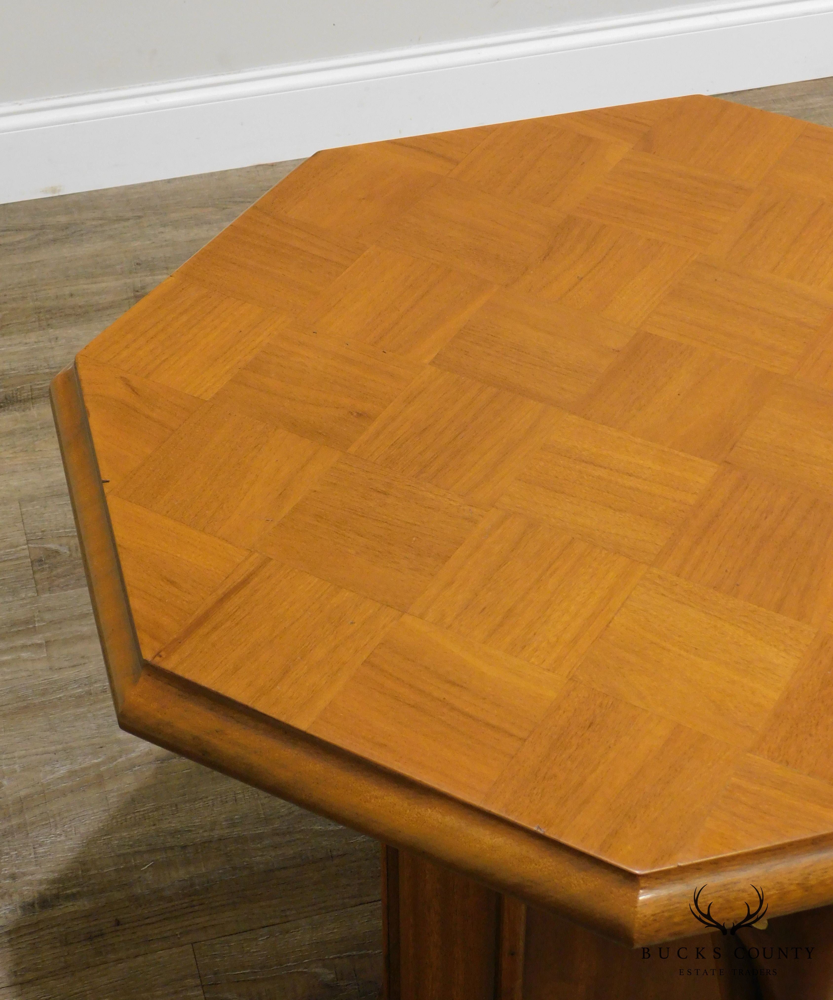 Vintage Nigerian Mahogany Octagon Top Elephant Base Side Table