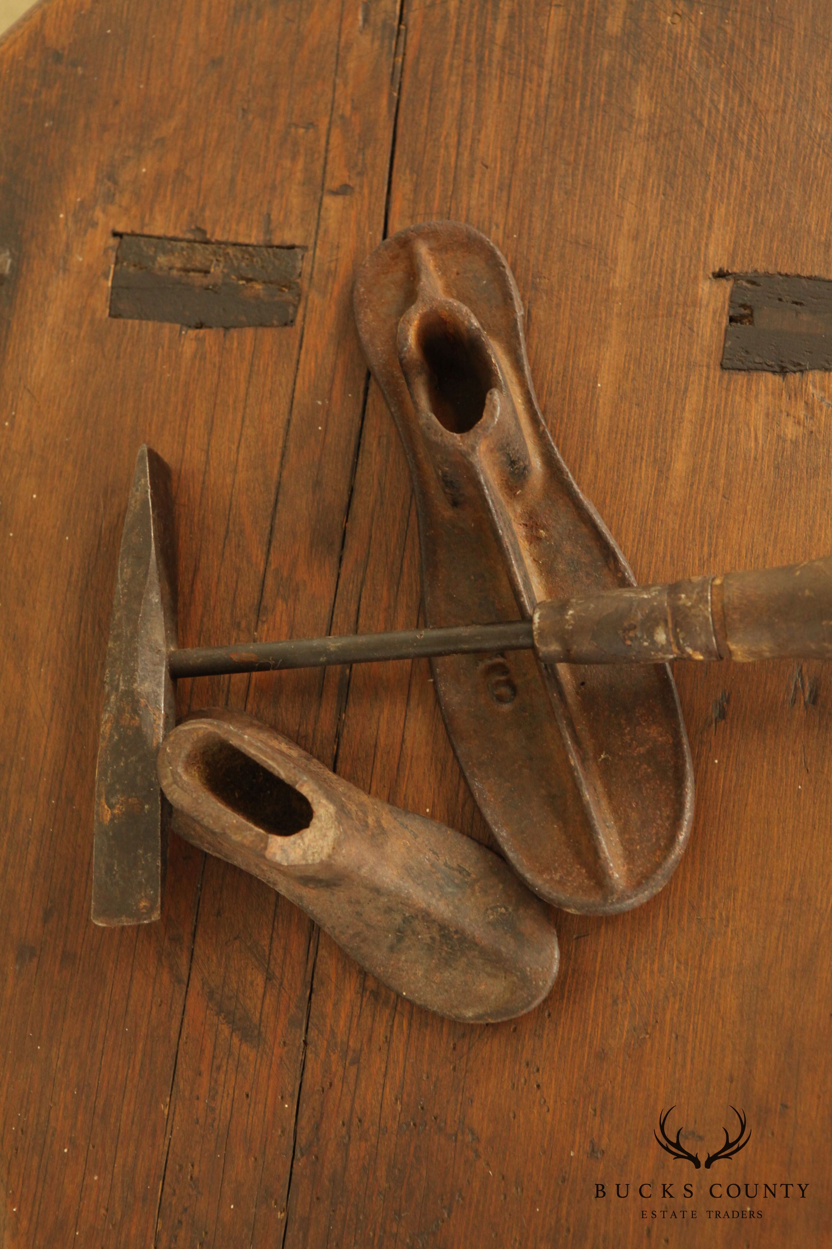 Antique American Cobblers Bench with Tools