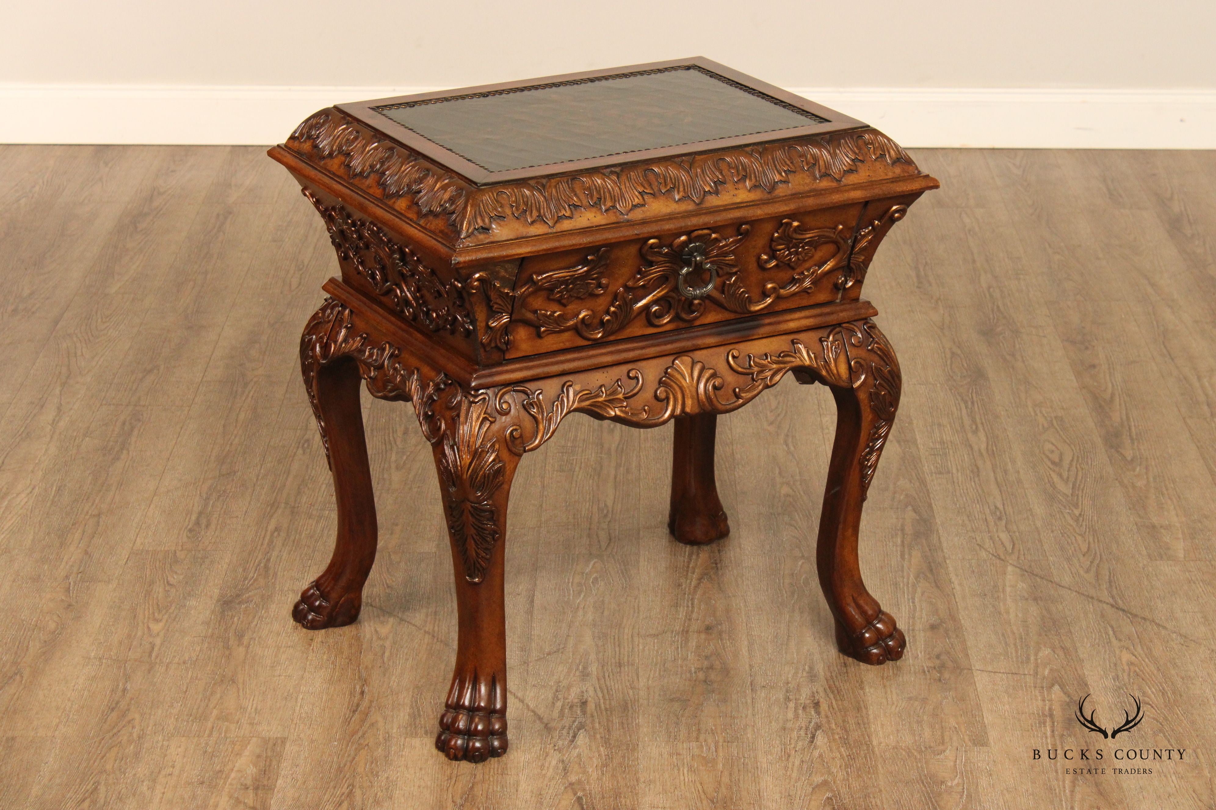 Renaissance Style Carved Chest on Stand