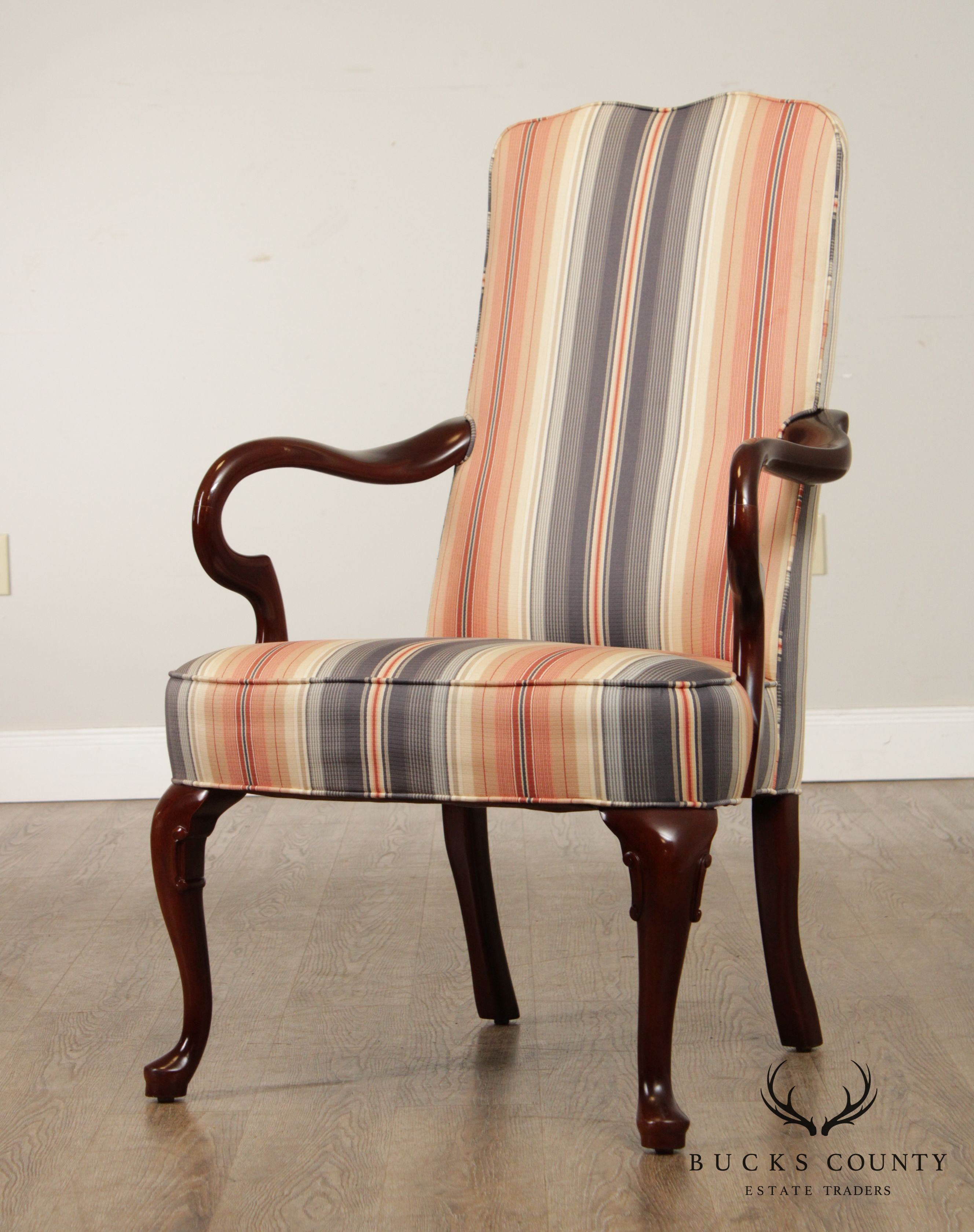 Hancock & Moore Queen Anne Style Mahogany Armchair