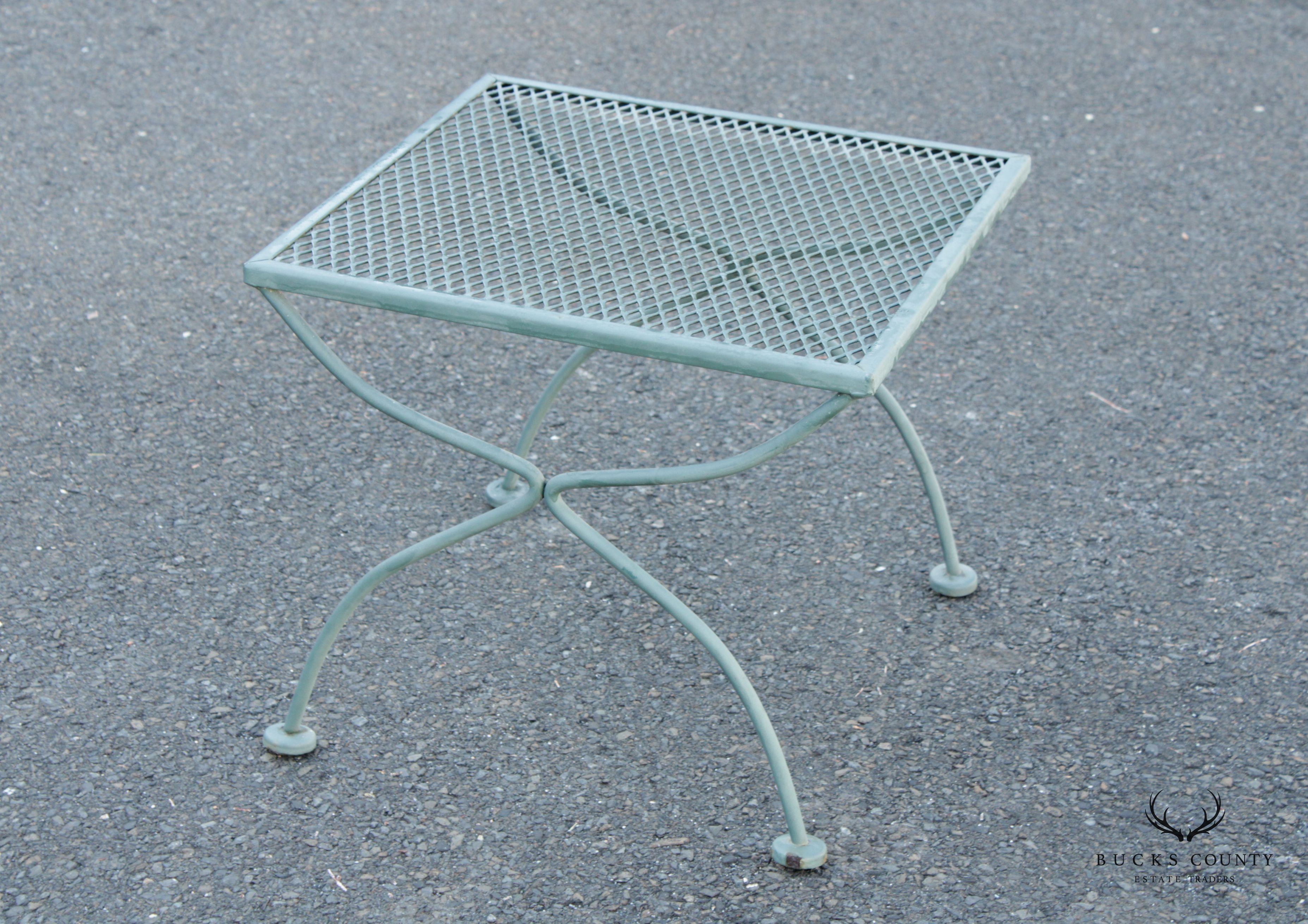 Mid Century Vintage Set Wrought Iron Patio Nesting Tables