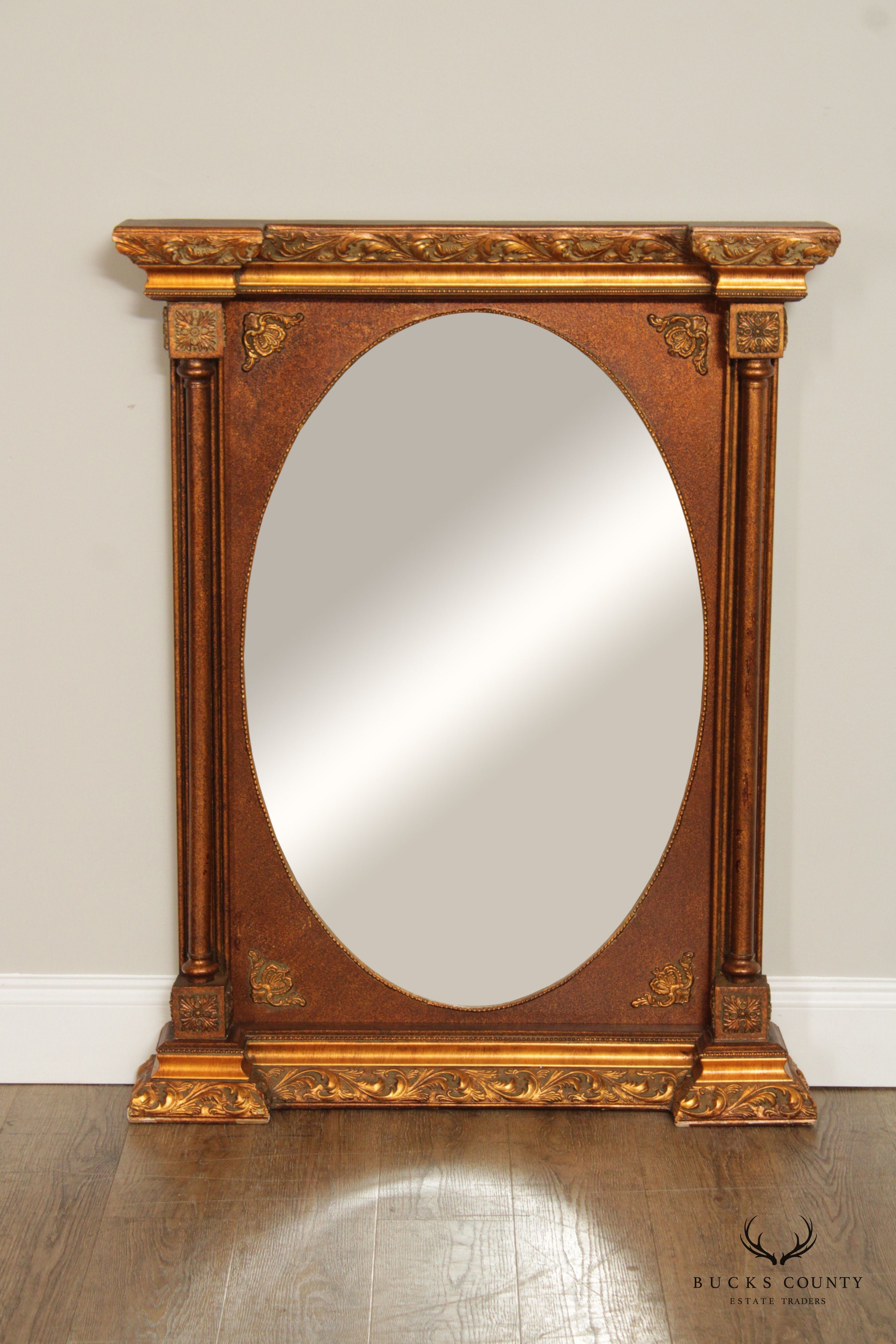 French Louis XVI Style Carved Giltwood Wall Mirror