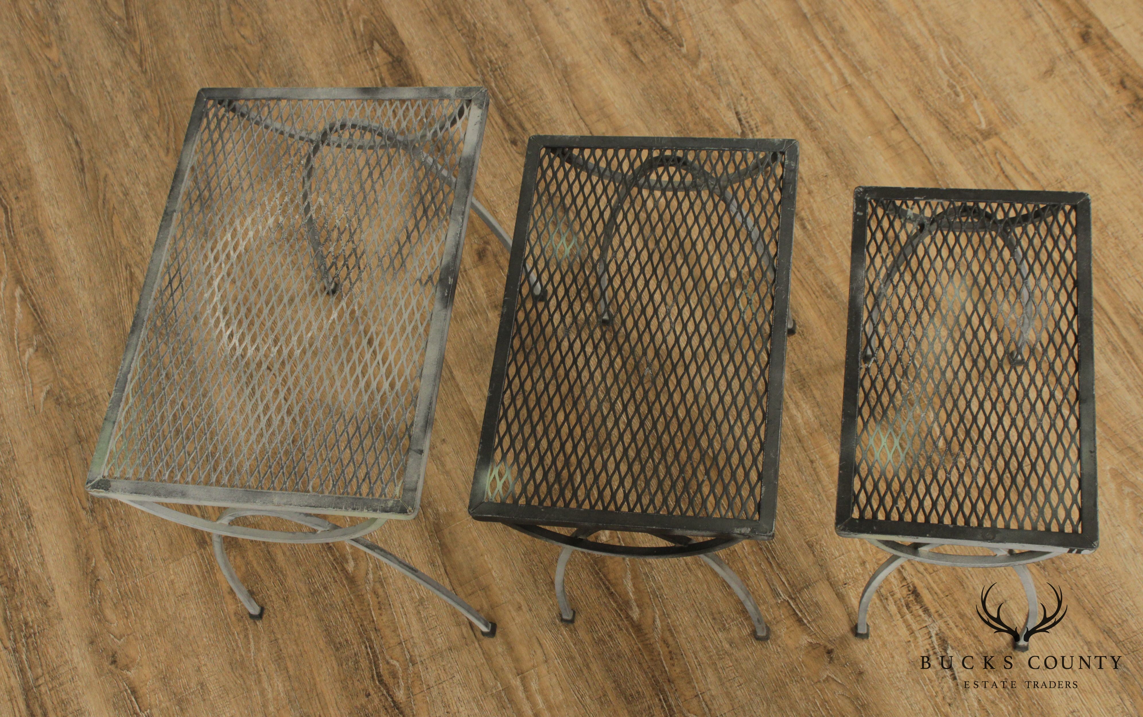 Salterini Mid Century Wrought Iron Garden Nesting Tables