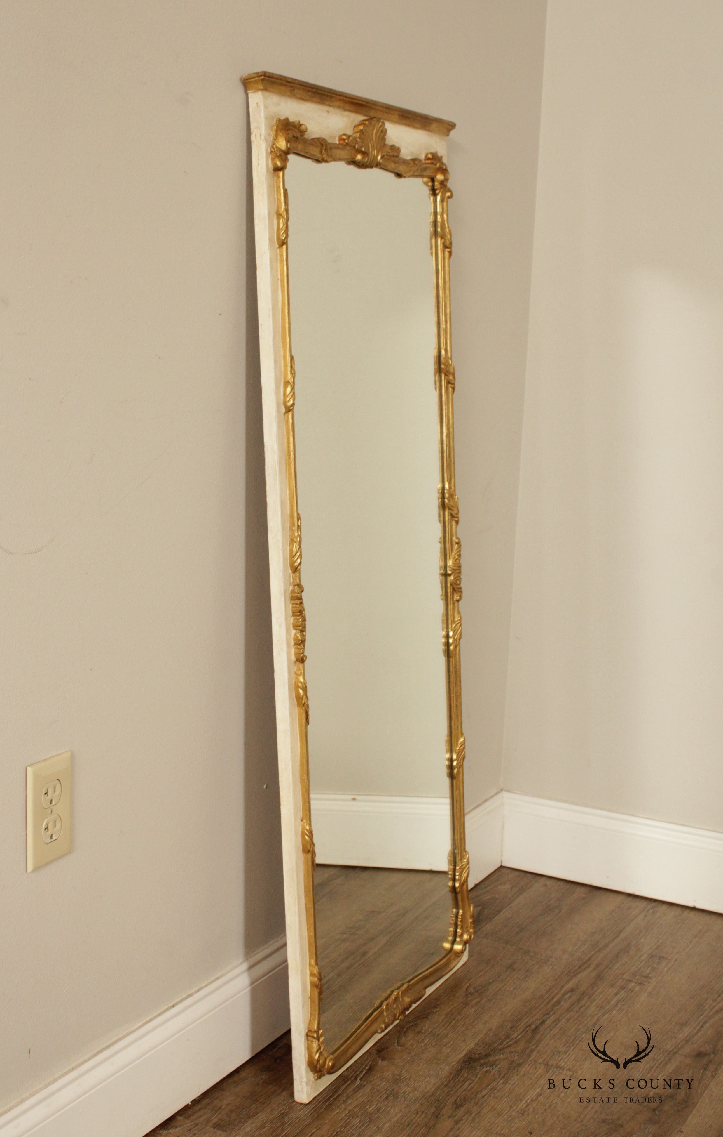 Vintage Italian Florentine Style Parcel Gilt Tall Mirror