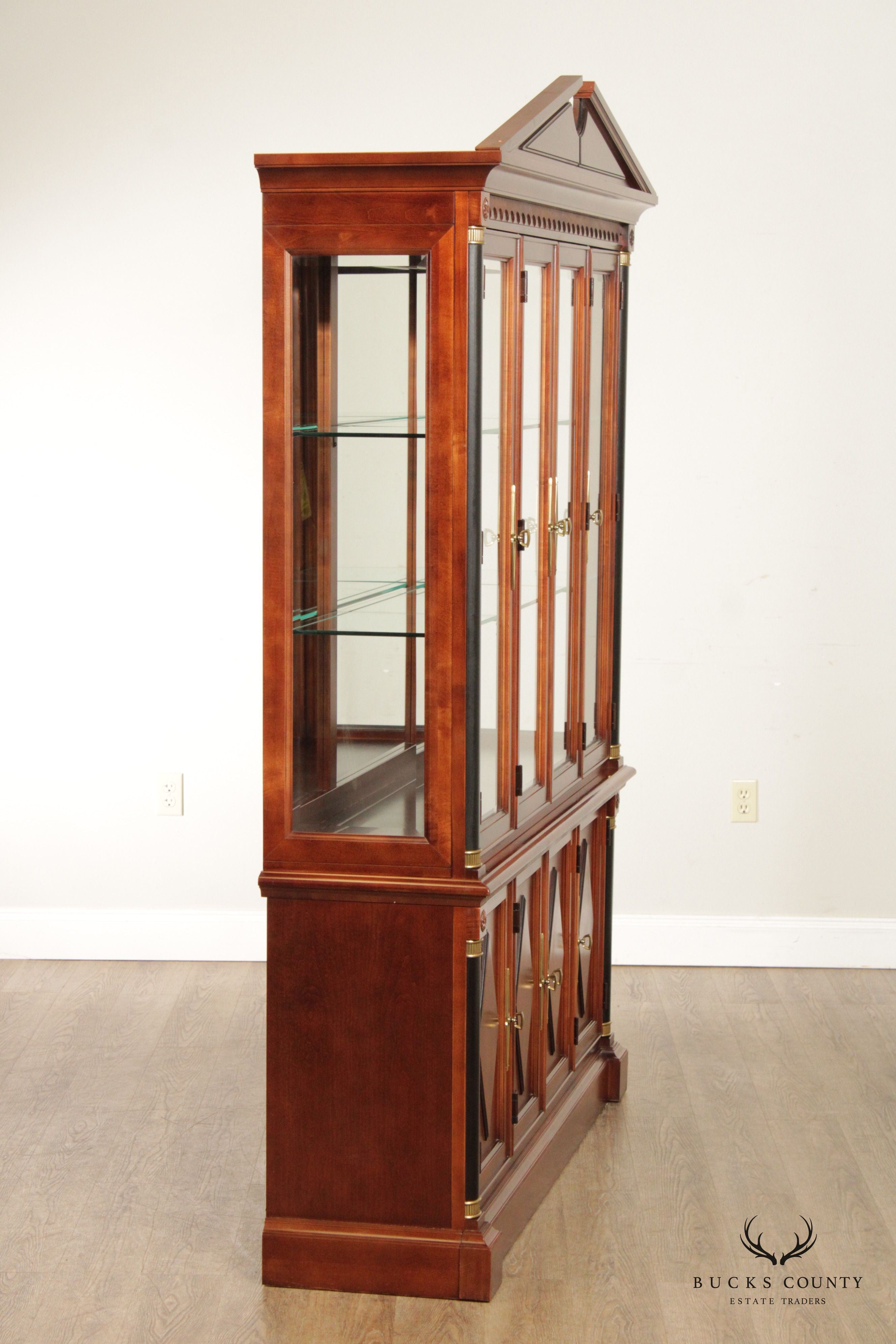 Stanley Furniture Neoclassical Style Cherry China Display Cabinet