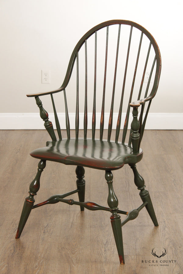 Vintage Distress Painted Continuous Arm Windsor Chair