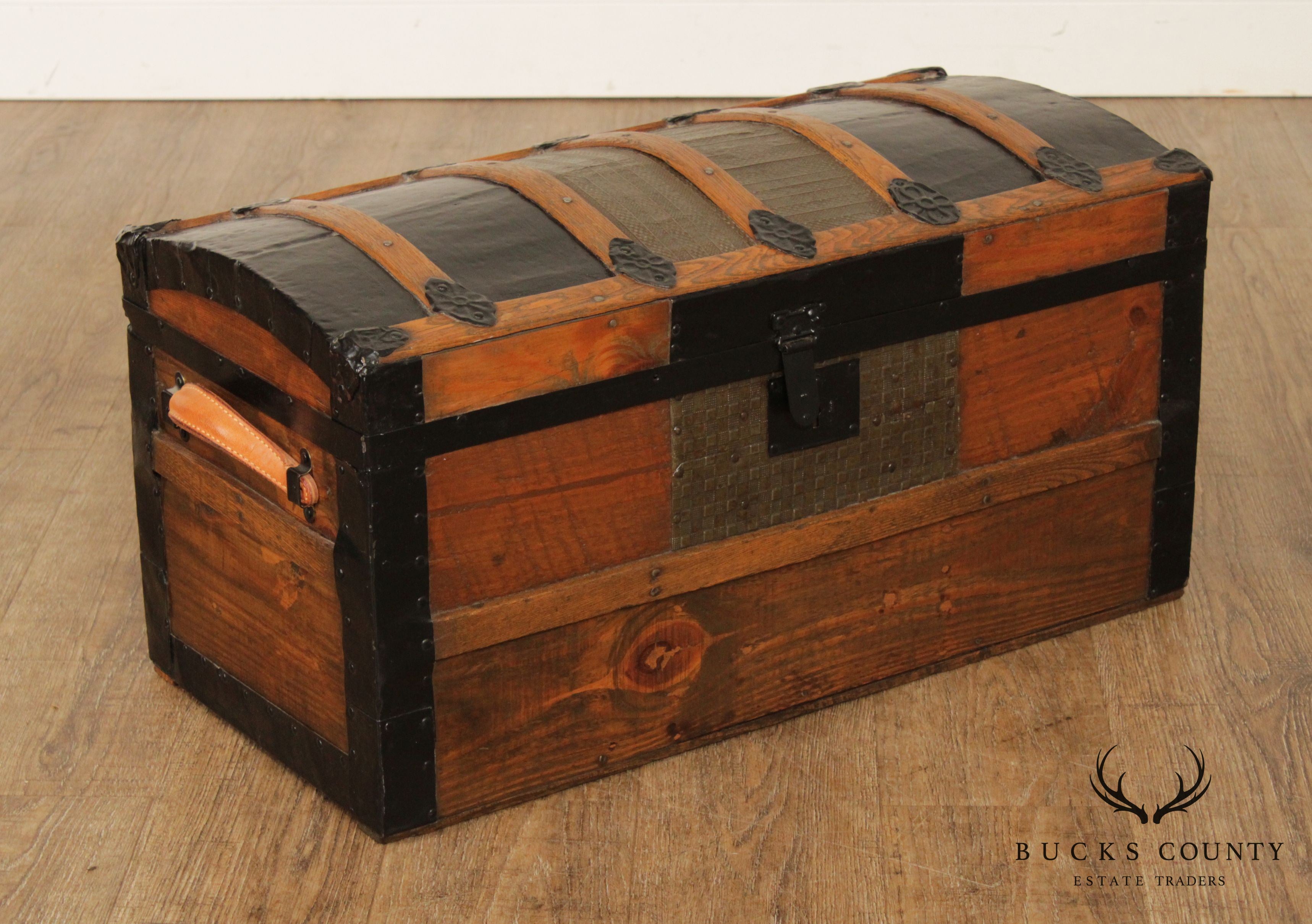 Antique Restored  Steamer Travel Trunk