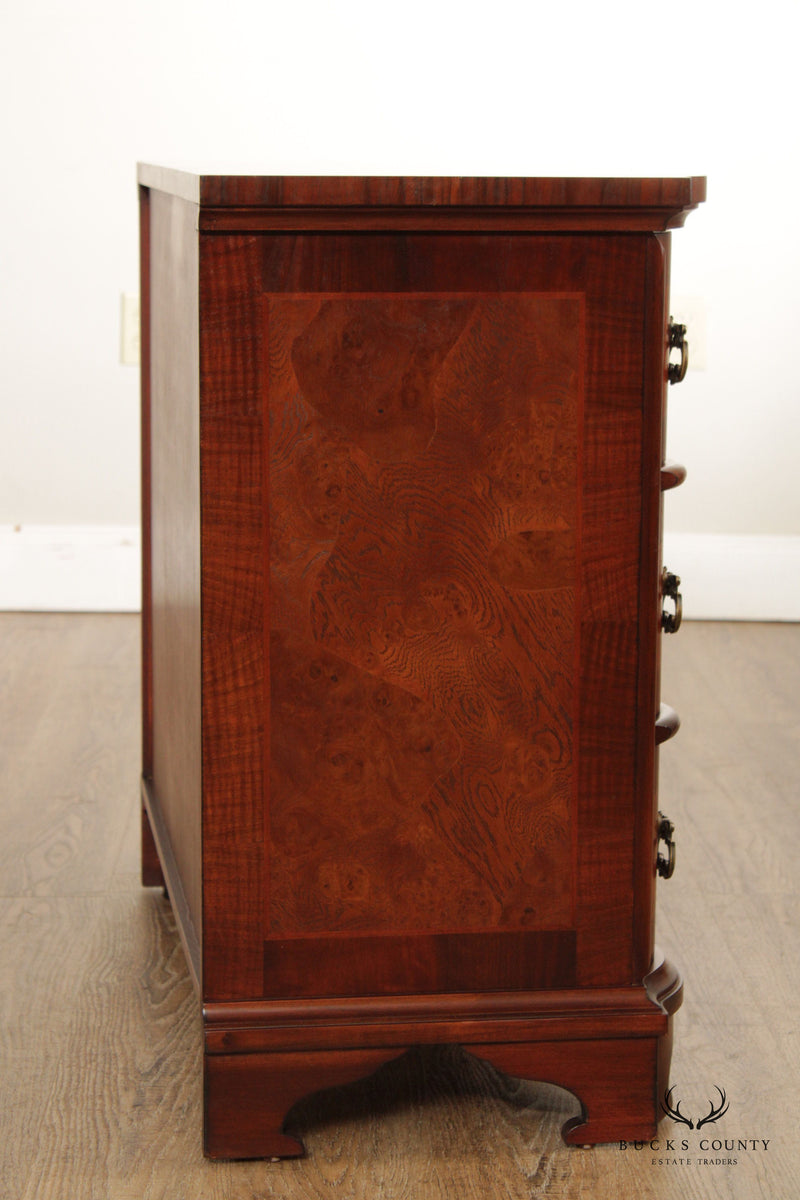 Italian Baroque Style Burl Wood Serpentine Chest of Drawers