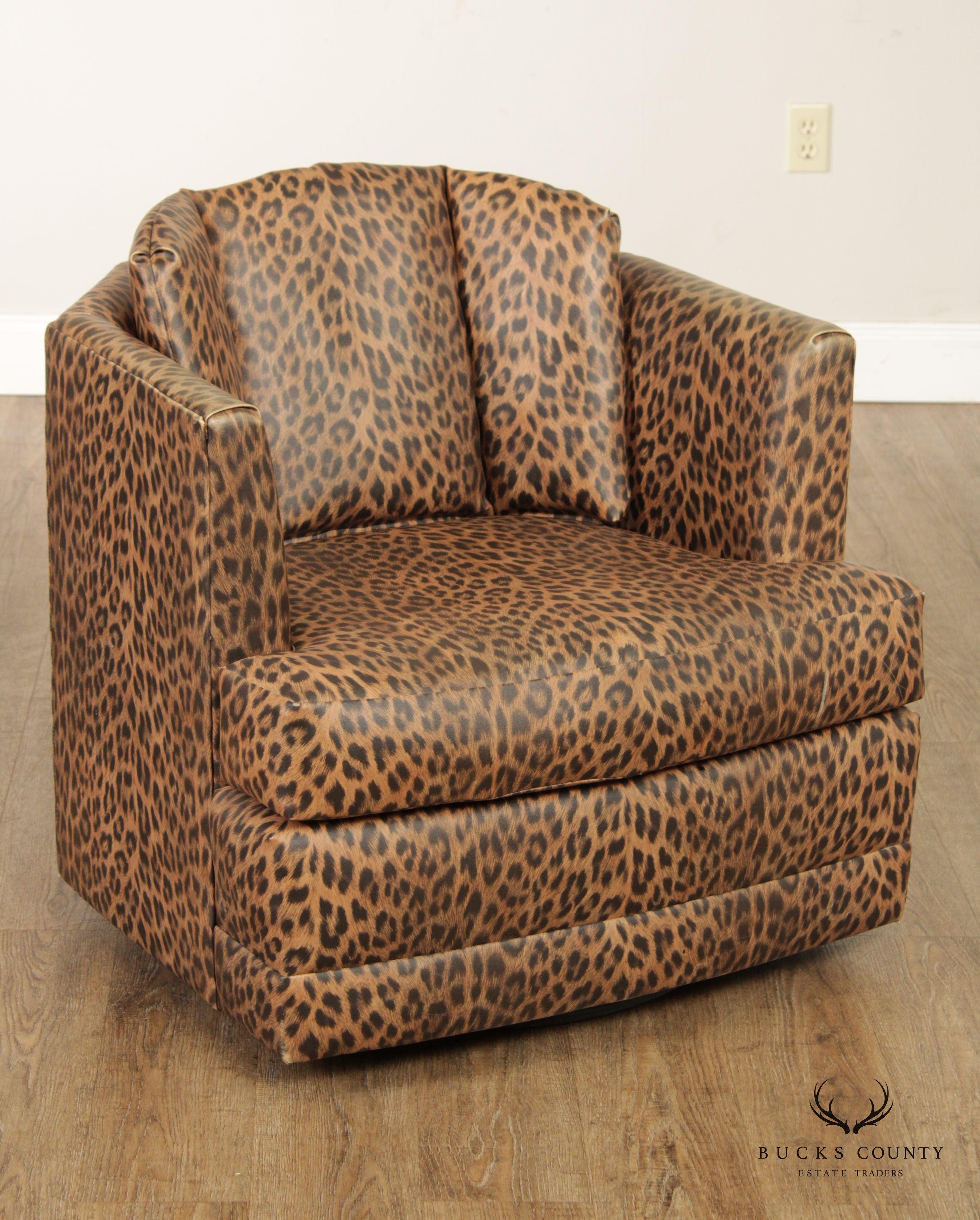 Disque Furniture Corp. Swivel Cheetah Print Swivel Club Chair