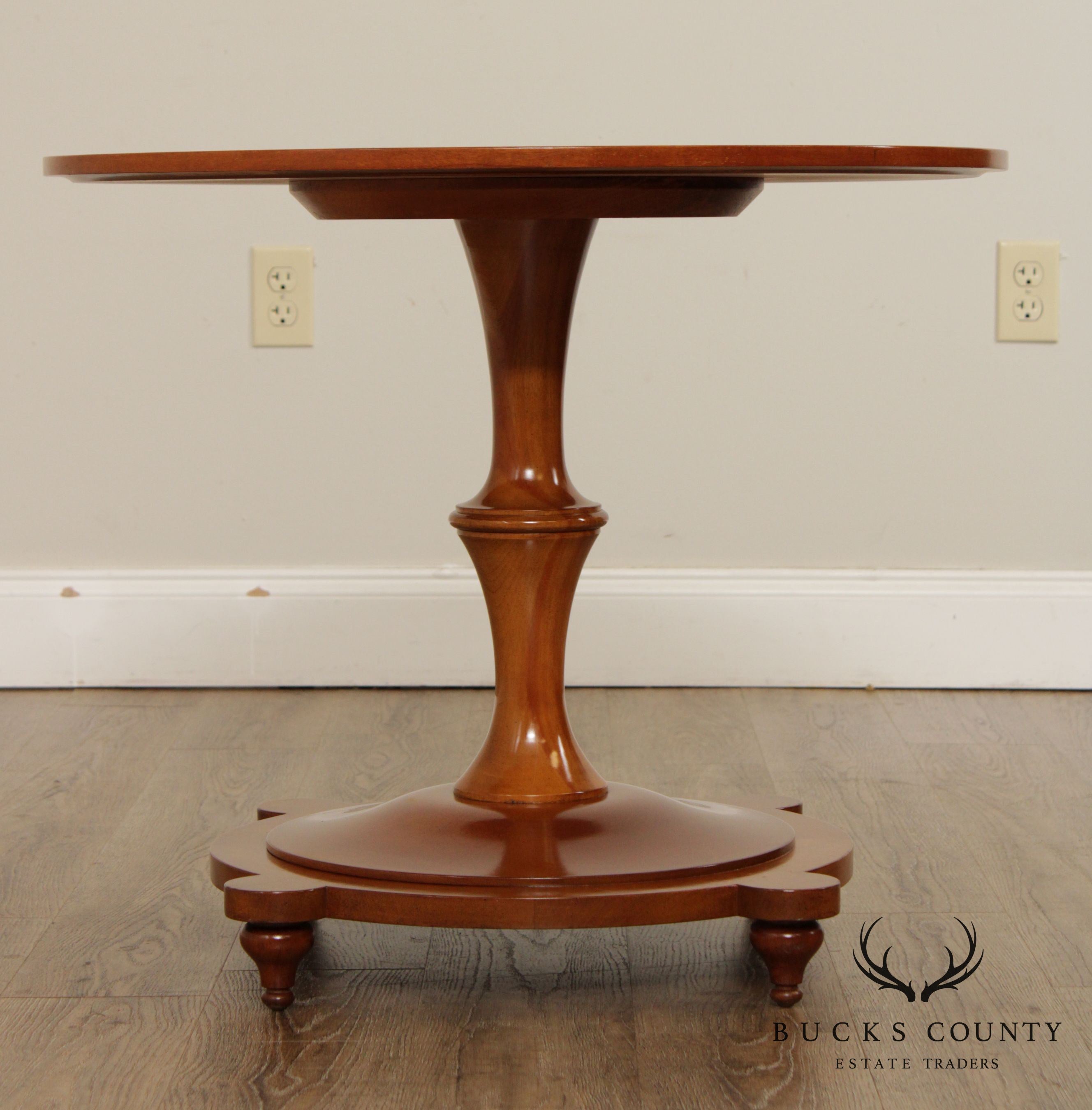 Regency Style Vintage Round Mahogany Pedestal Table