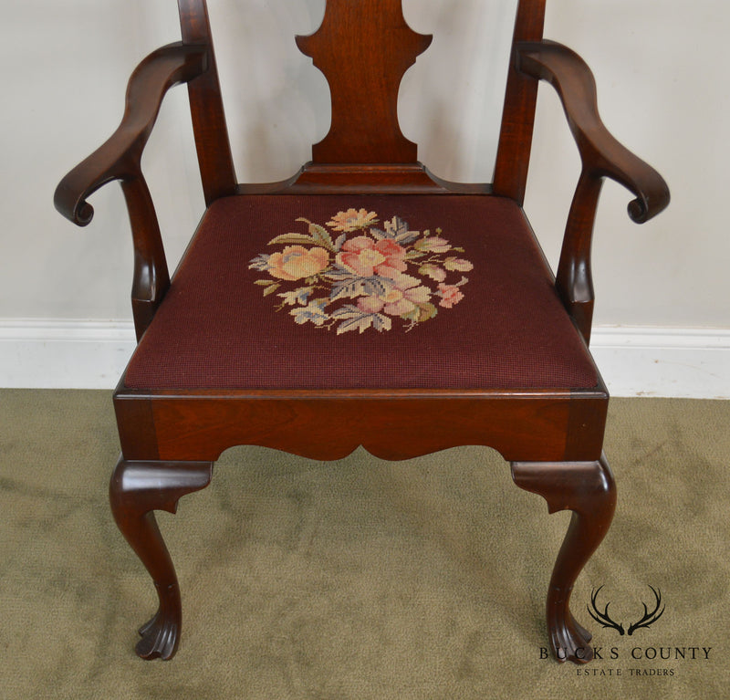 Philadelphia Chippendale Style Custom Quality Pair Mahogany Trifed Foot Armchairs