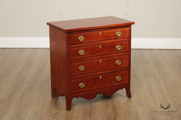 AMERICAN HEPPLEWHITE STYLE BENCH MADE CHERRY CHEST OF DRAWERS