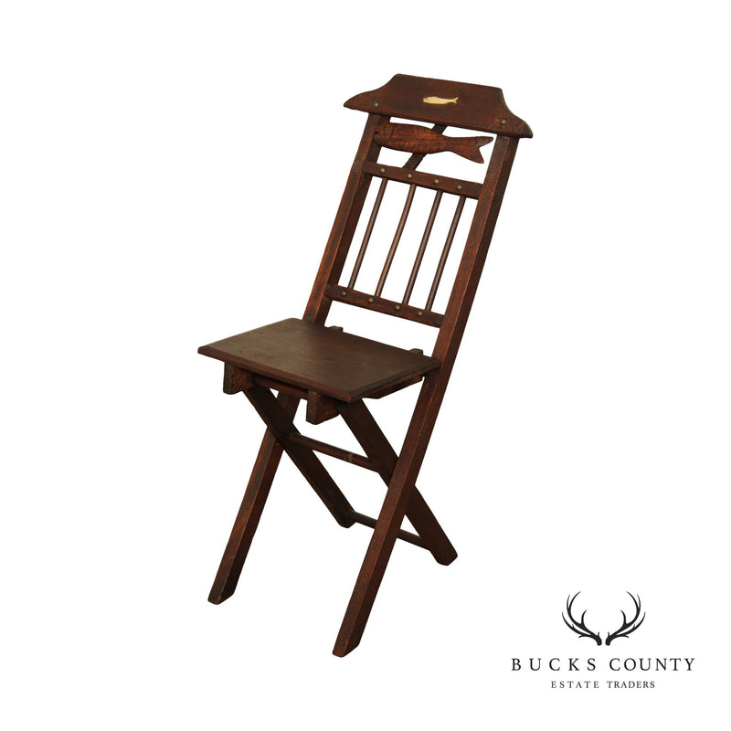 Antique 19th Century Walnut and Bone Child's Folding Fishing Chair – Bucks  County Estate Traders