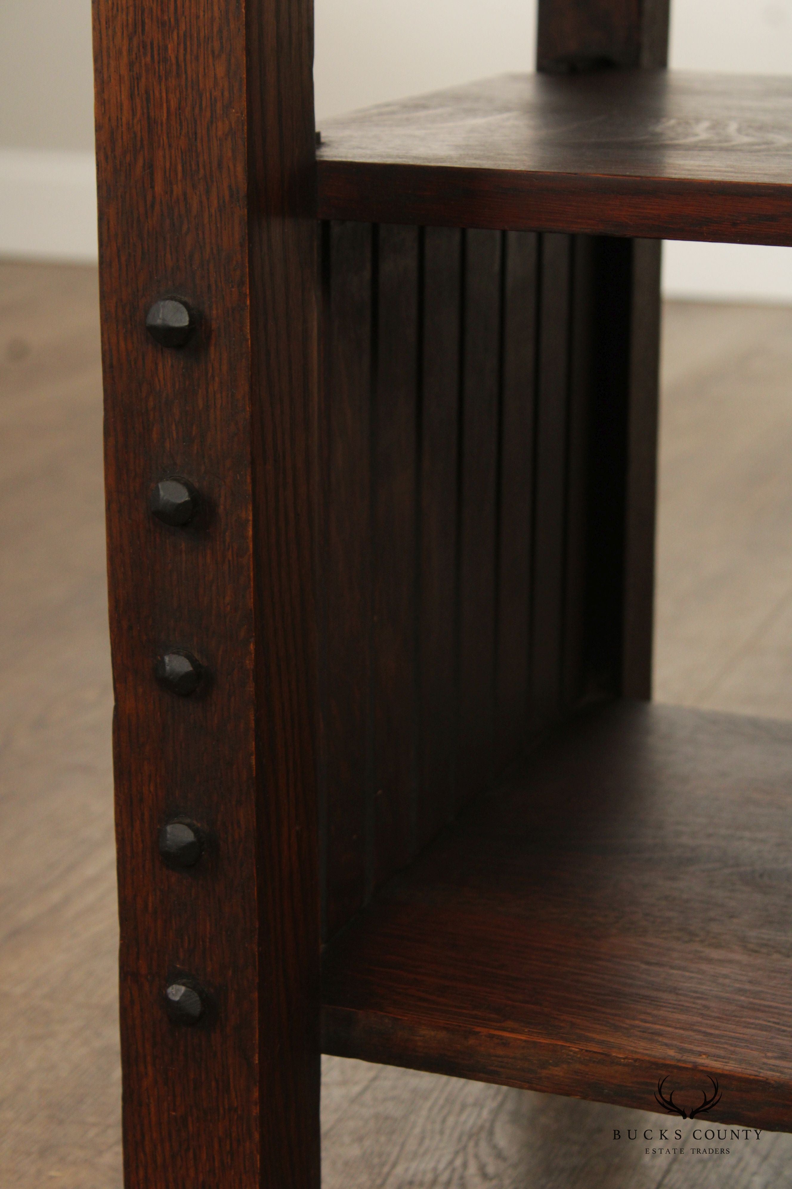 ANTIQUE MISSION OAK LIBRARY TABLE