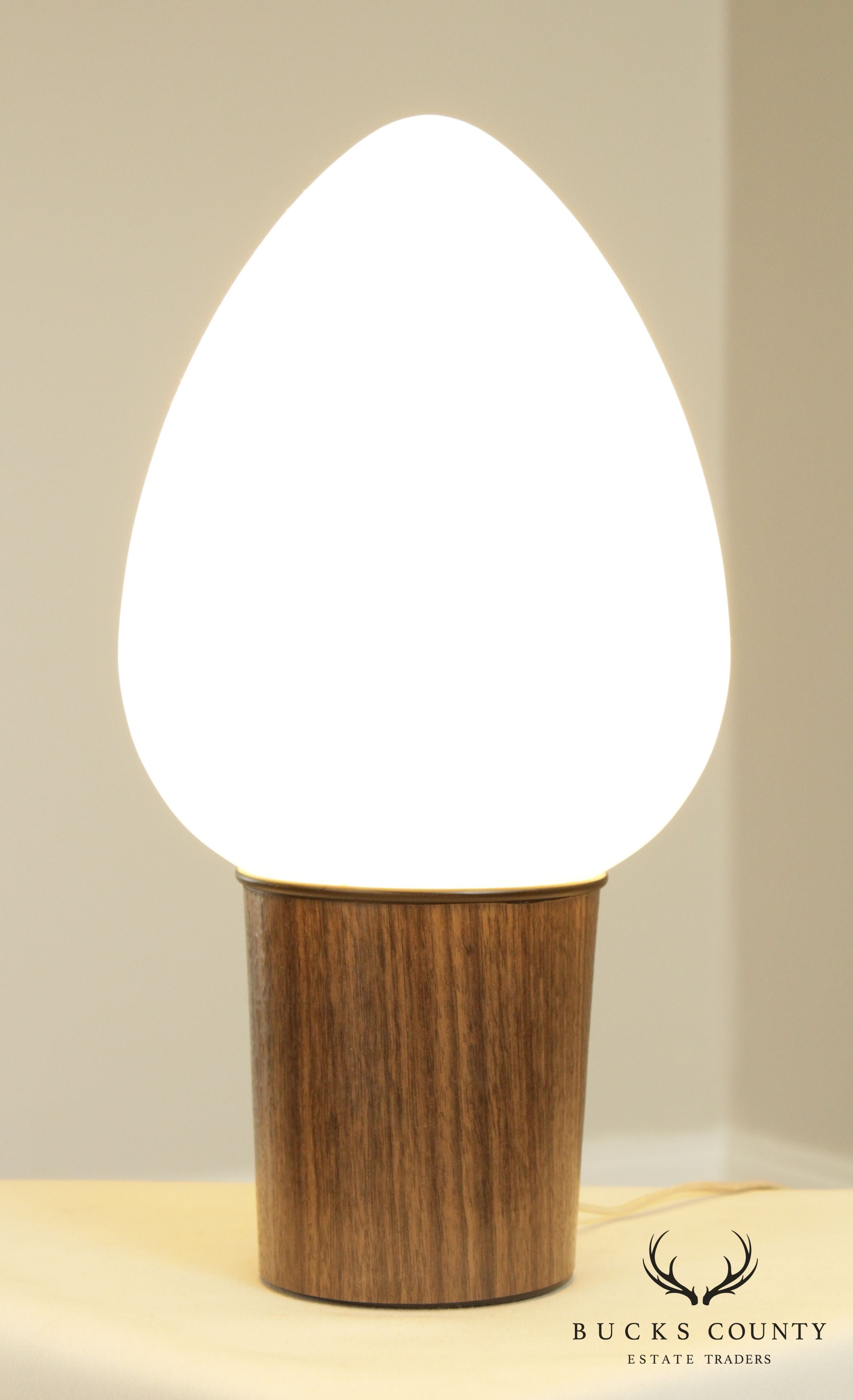 Vianne Mid Century Modern French Frosted Glass Egg Table Lamp