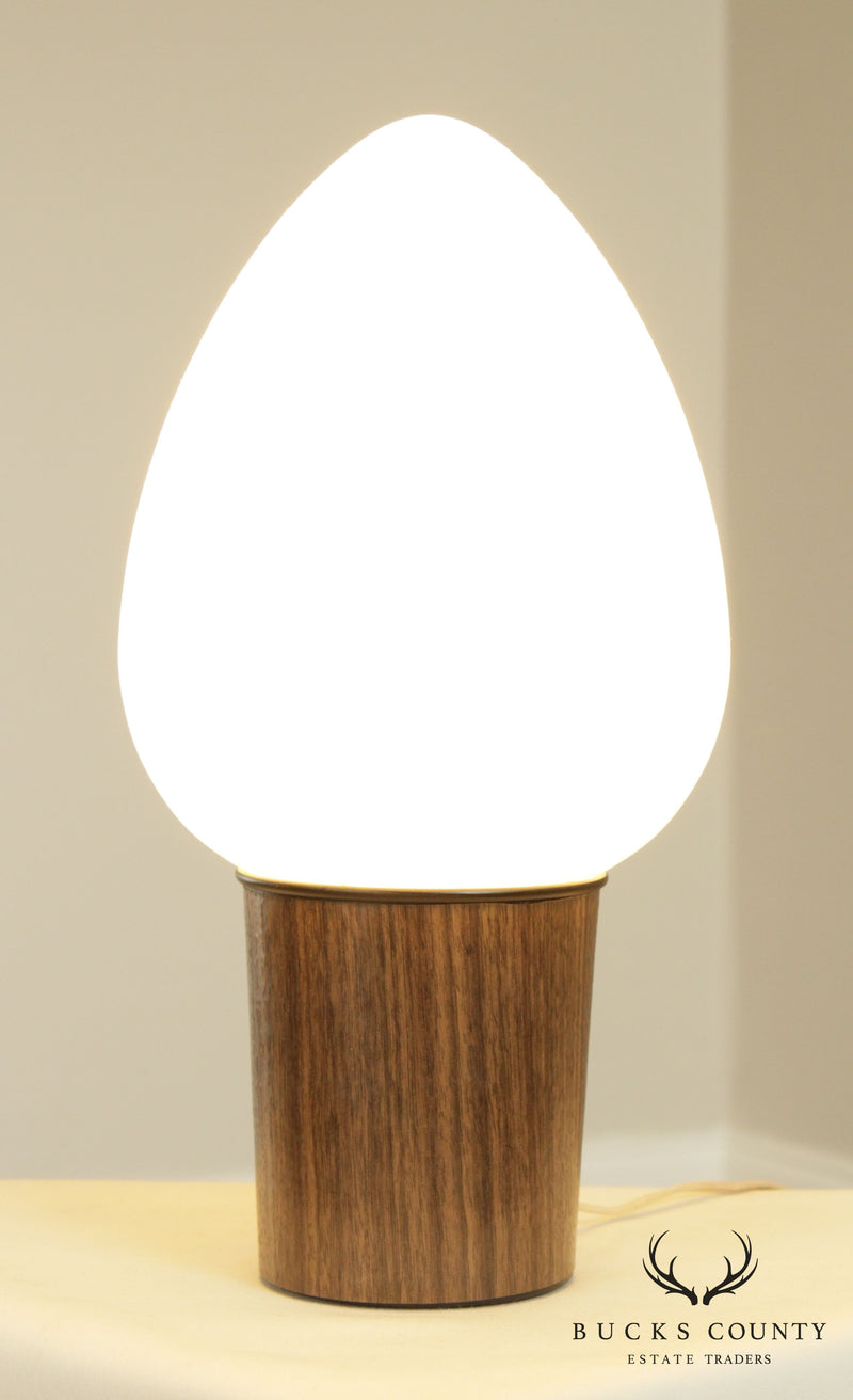 Vianne Mid Century Modern French Frosted Glass Egg Table Lamp