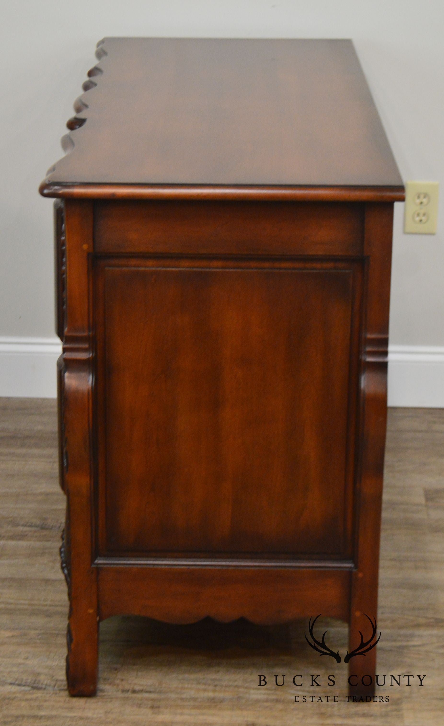 Widdicomb French Louis XV Style Fruitwood Carved Serpentine Chest of Drawers