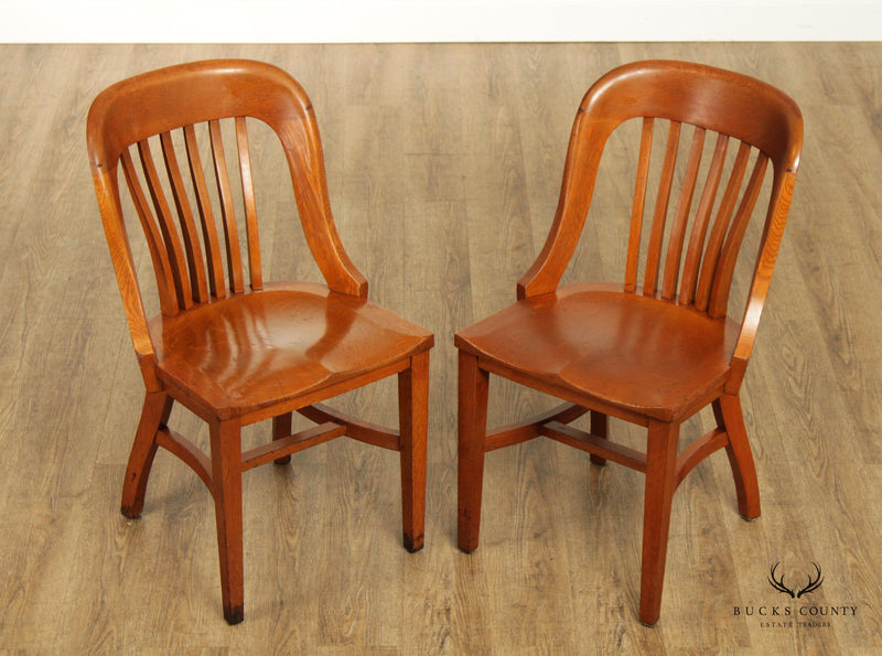 1930s H. Krug Furniture Company Mission Style Oak Chair With -  India