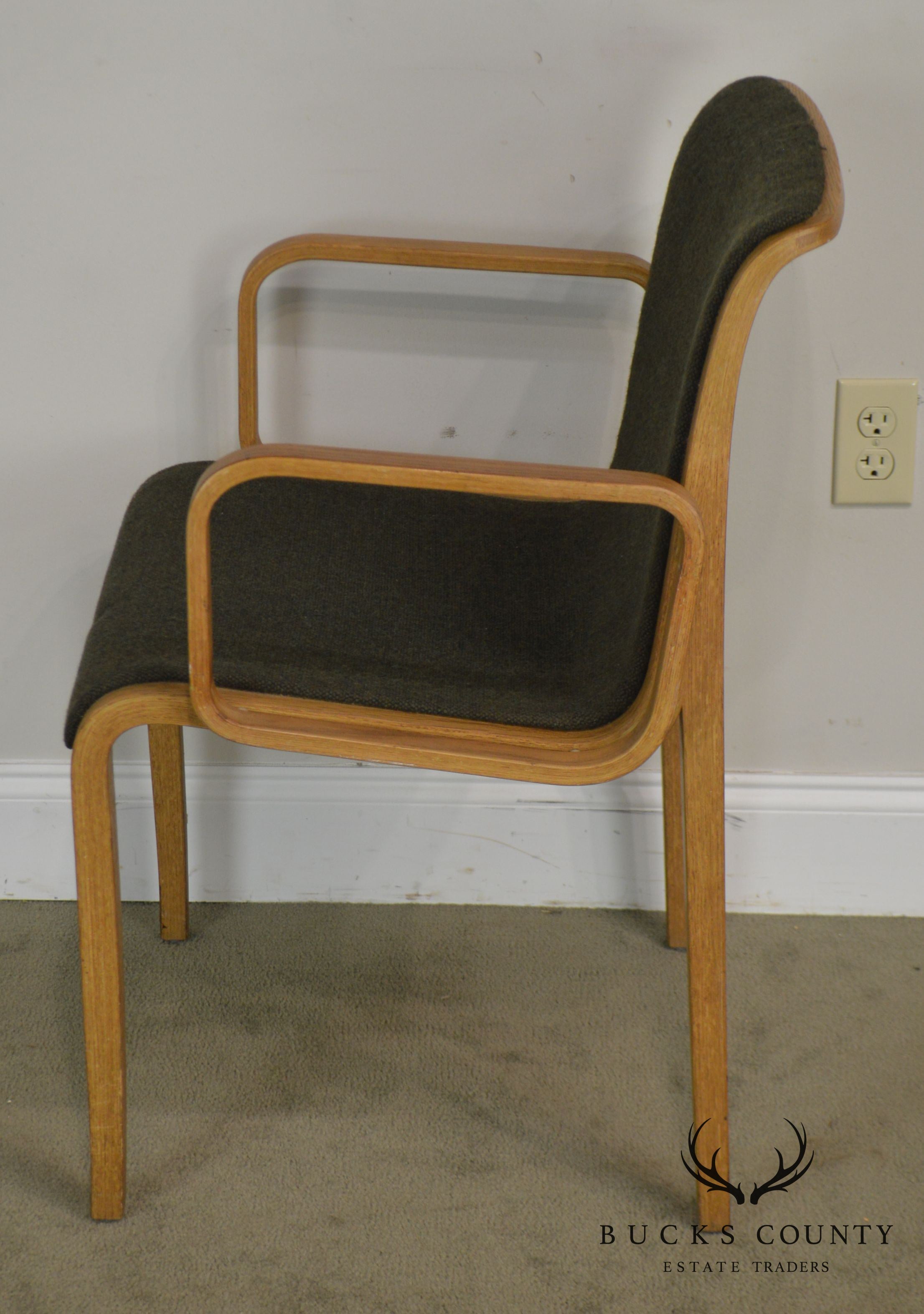 Knoll Bill Stephans Mid Century Modern Bent Wood Arm Chair