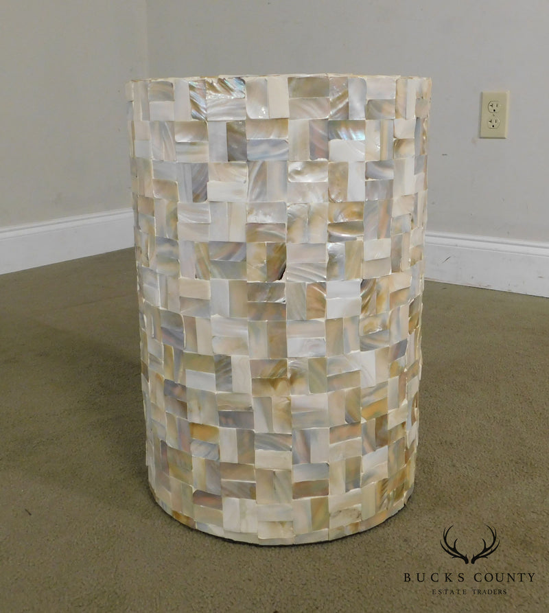 Mother of Pearl Mosiac Cylinder Pedestal