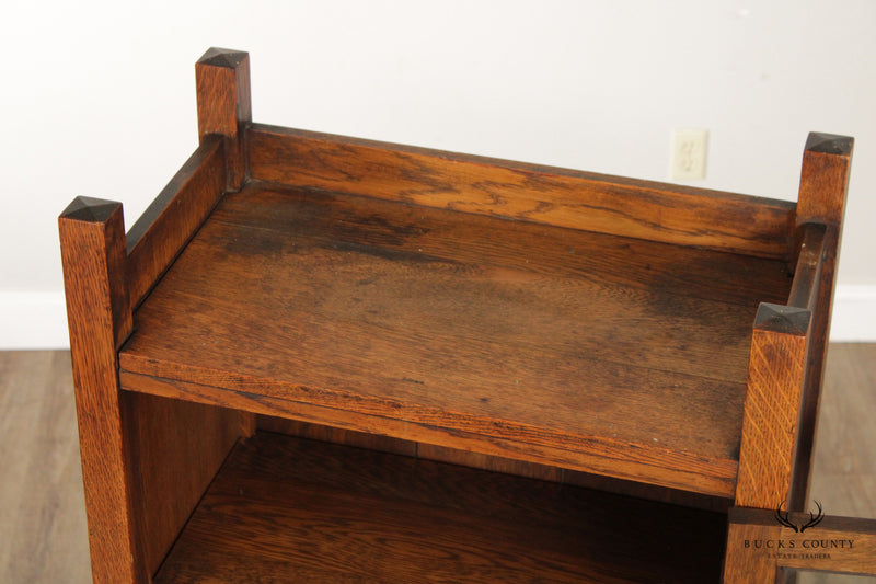 Lifetime Antique Mission Oak Glass Door Bookcase Cabinet