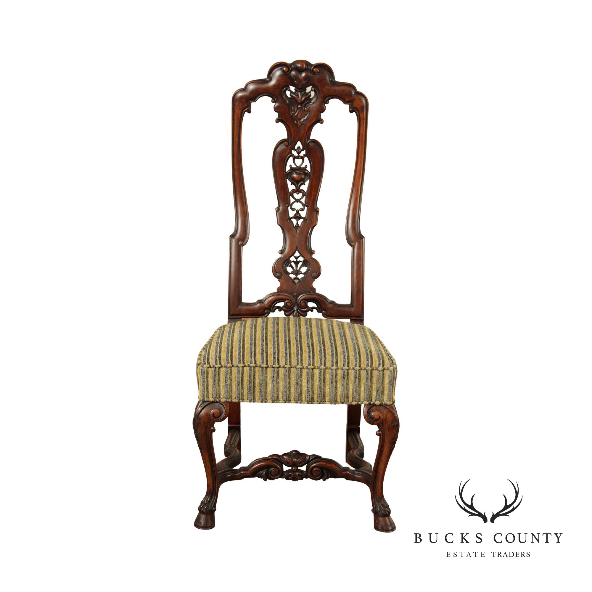 Portuguese Rococo Style Carved Dining Side Chair