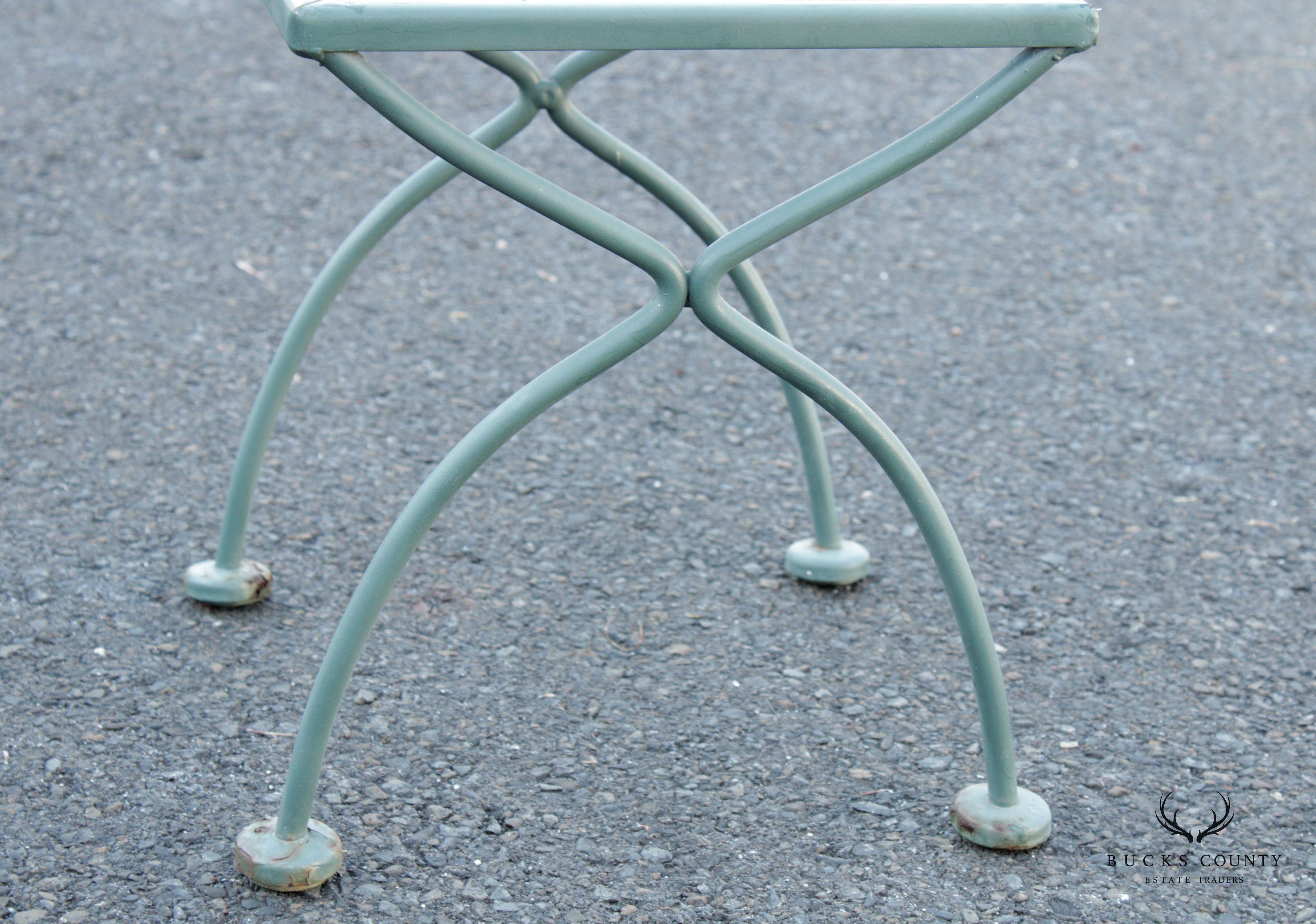 Mid Century Vintage Set Wrought Iron Patio Nesting Tables