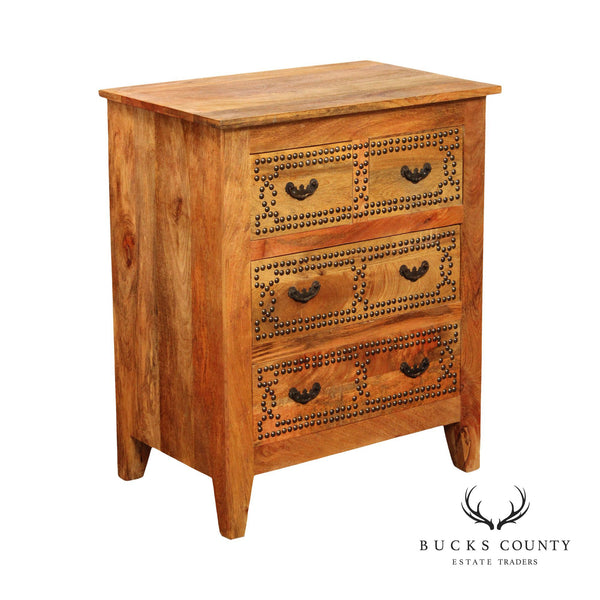 Anglo Indian Style Four Drawer Chest Nightstand