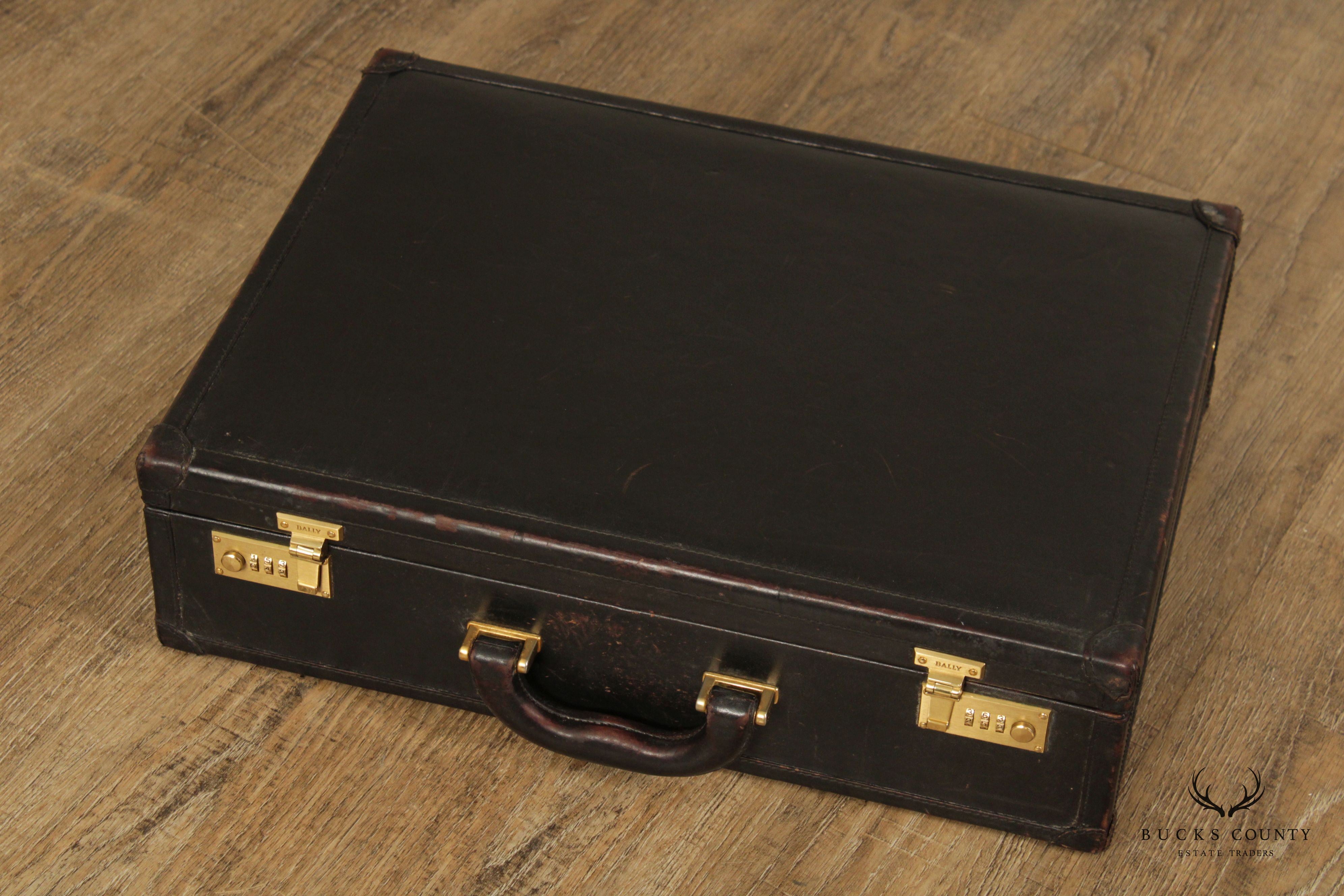 Bally Italian Brown Leather Executive Briefcase