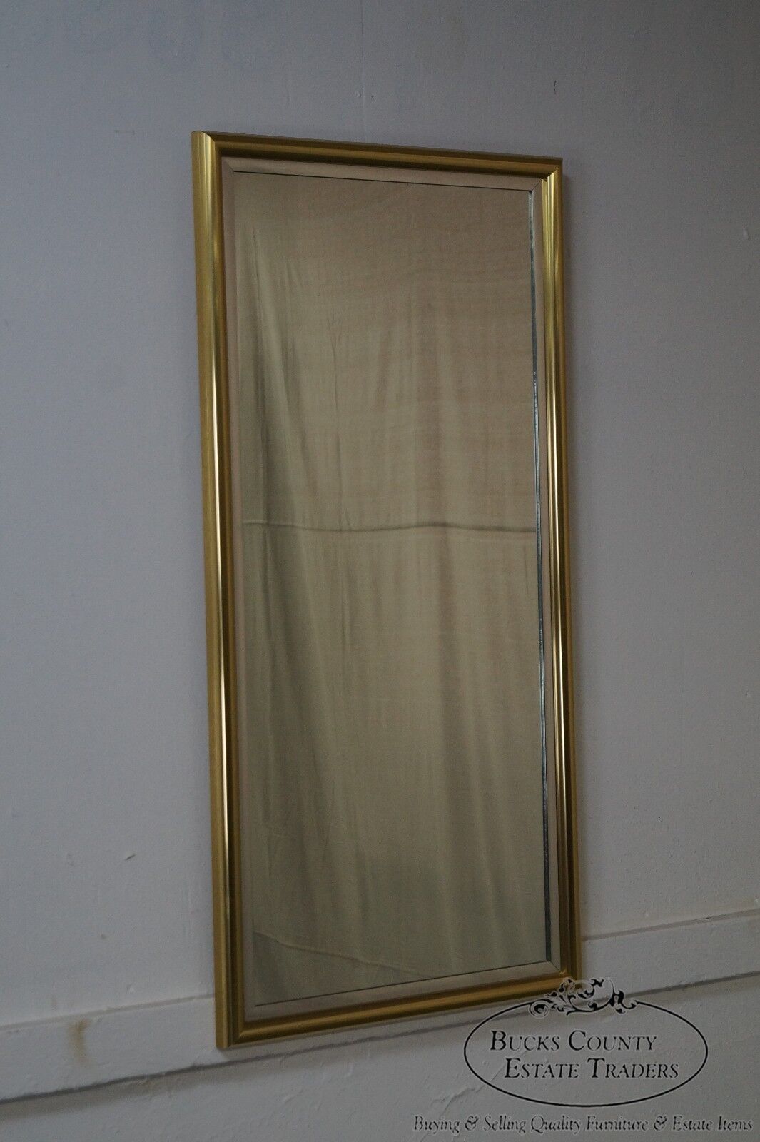 Nielsen Mid Century Modern Brushed Brass Aluminum Frame Wall Mirror