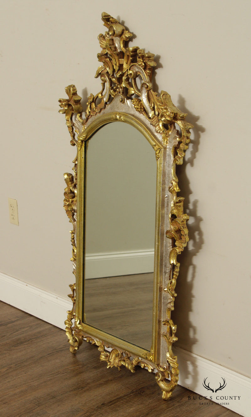 LaBarge Vintage Italian Rococo Style Carved Giltwood Wall Mirror