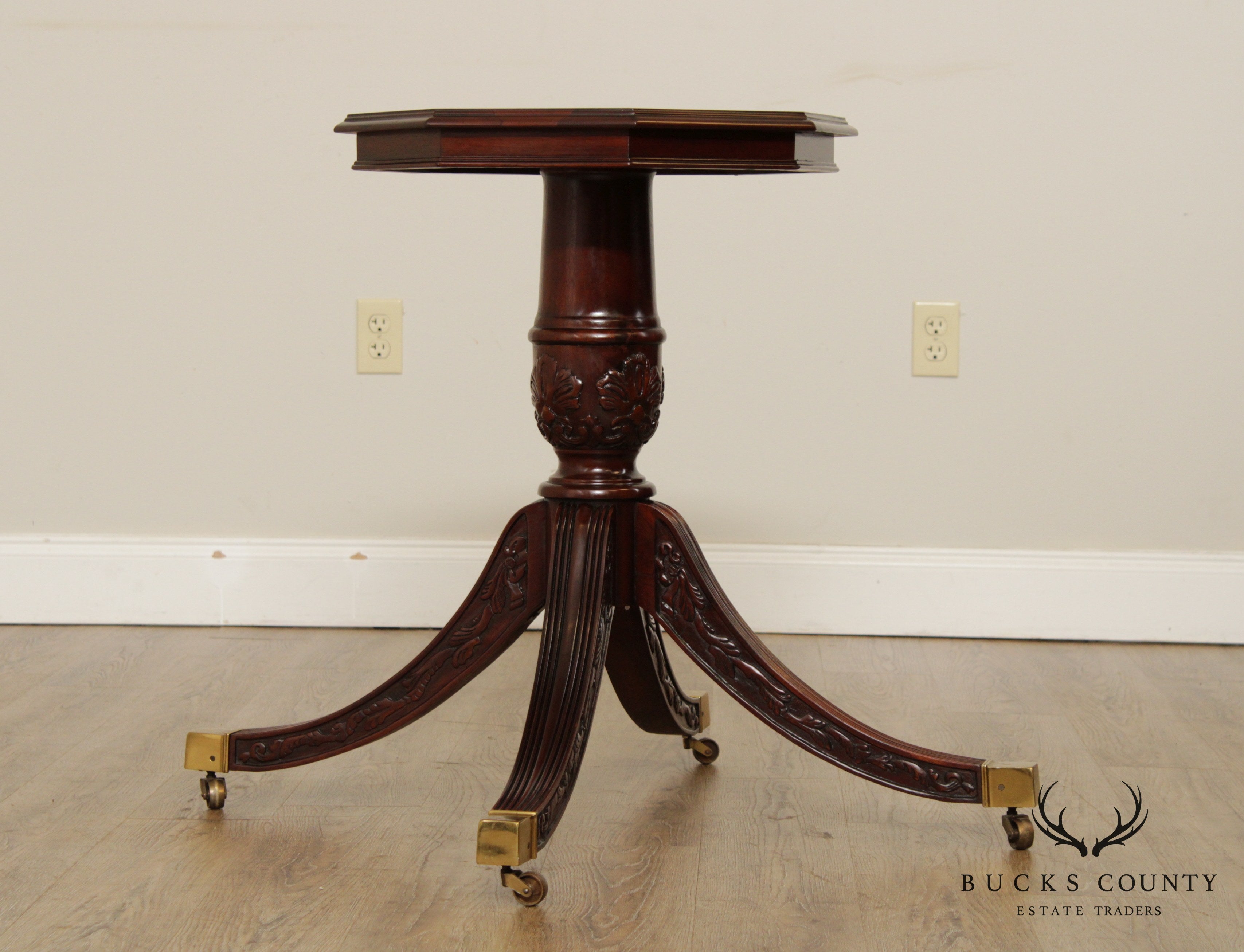 Georgian Style Banded Mahogany Octagonal Table Base