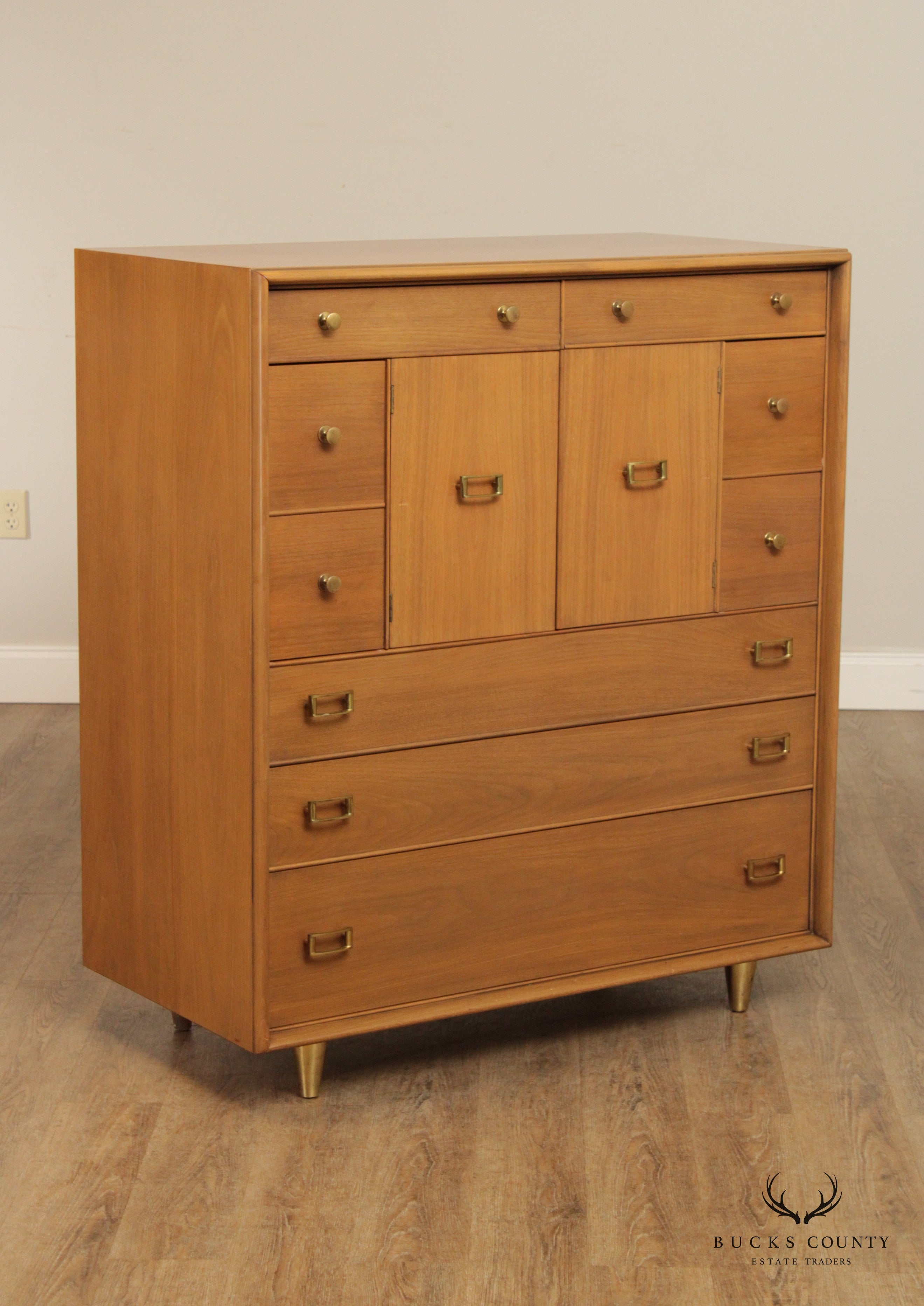 Johnson Furniture Paul Frankl Mid Century Modern High Chest