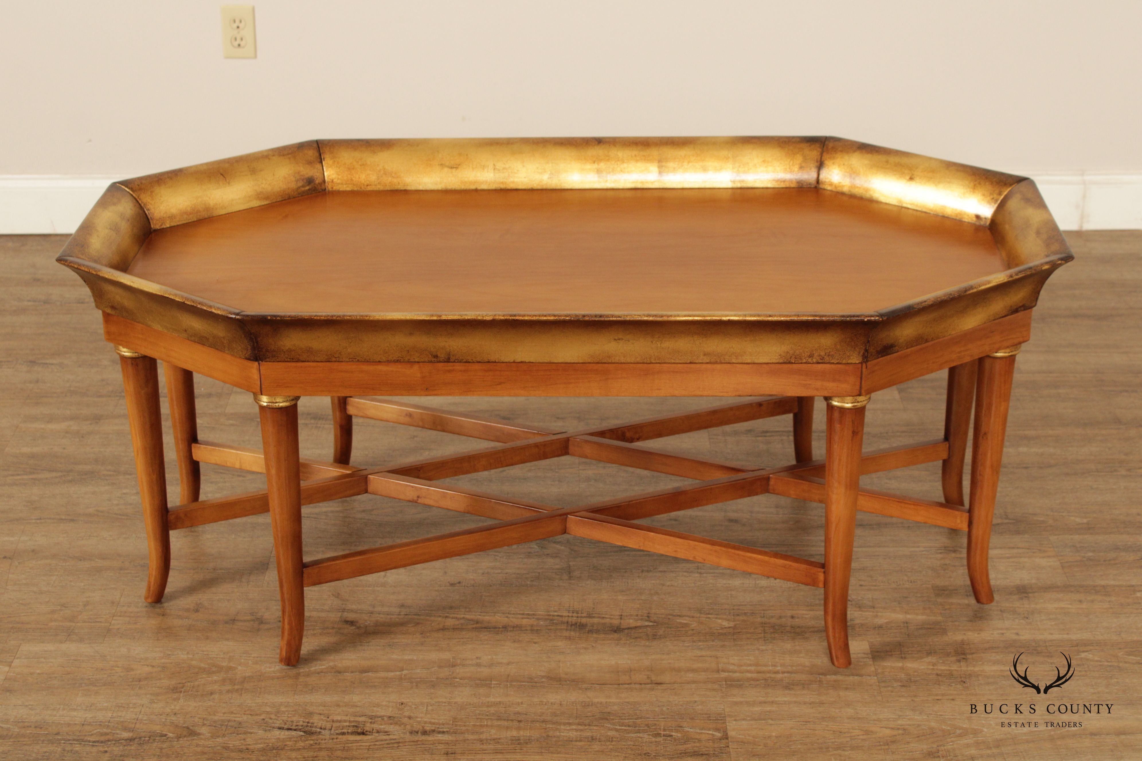 Regency Style Octagonal Oval Coffee Table