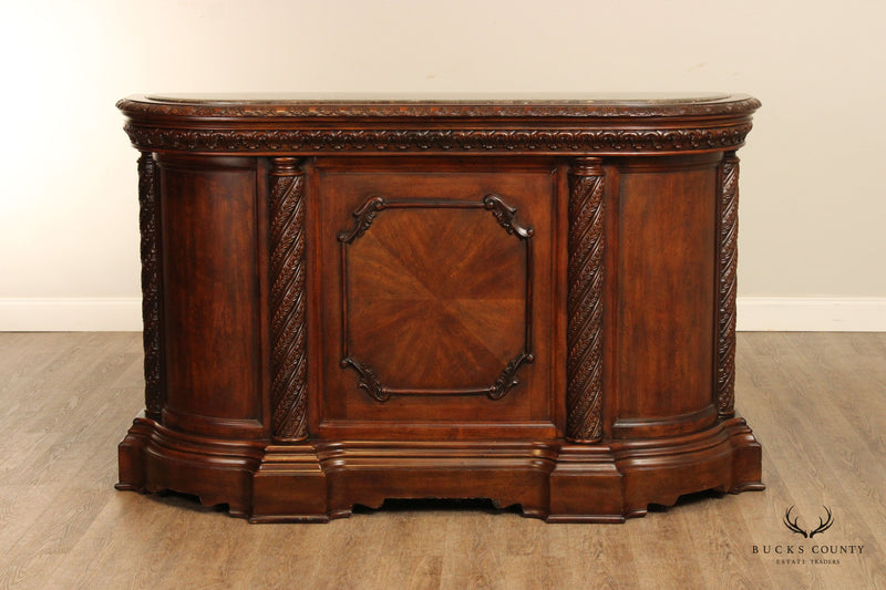 French Renaissance Style Marble Top Bar Cabinet