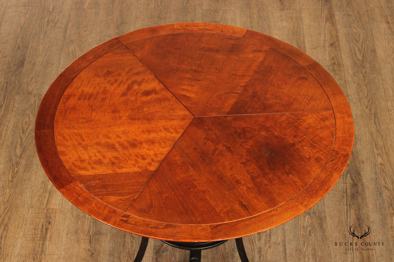 Baker Milling Road Industrial Style Iron and Cherry Round Center Table