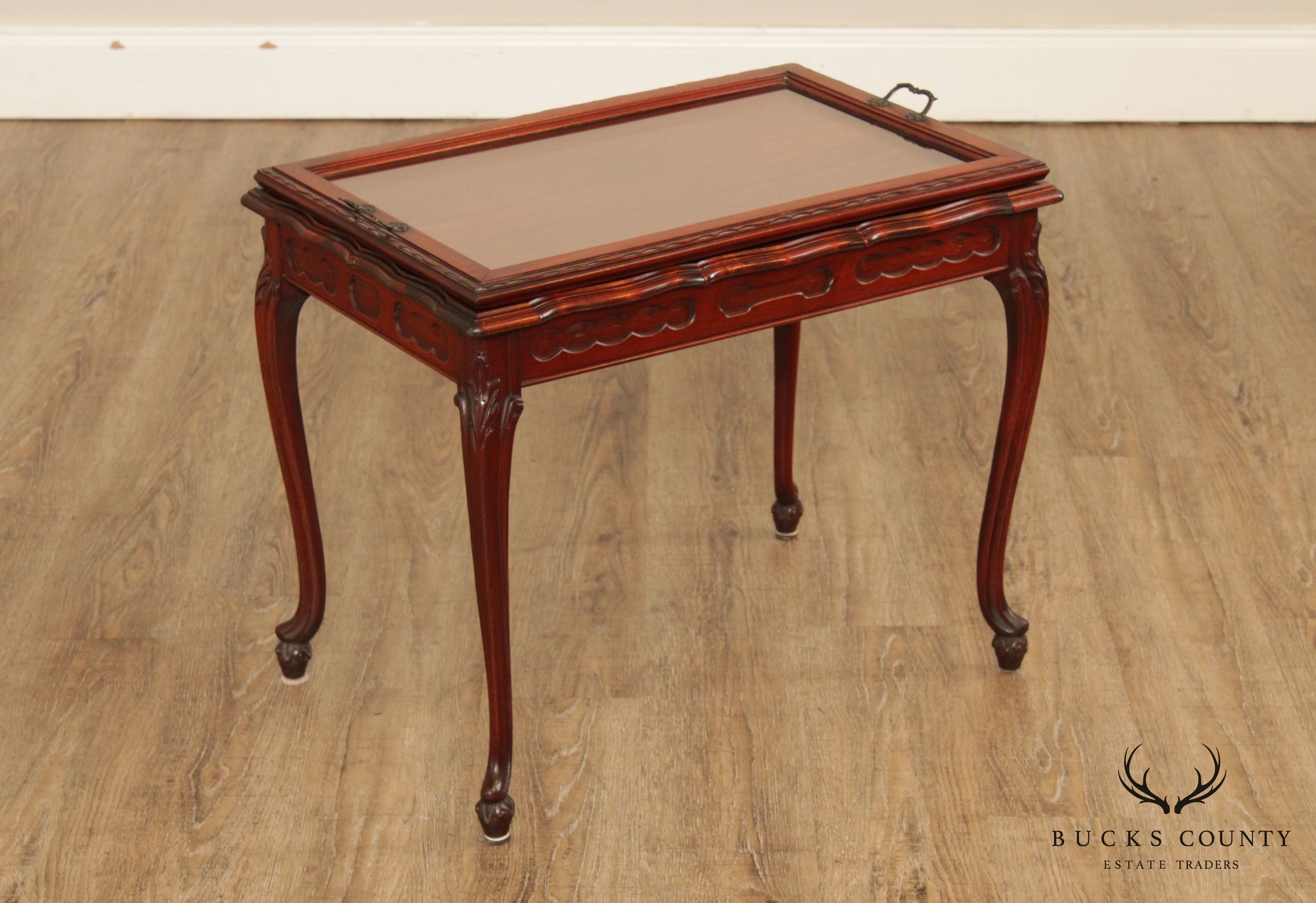 1930 French Style Mahogany Tray Top Coffee Table