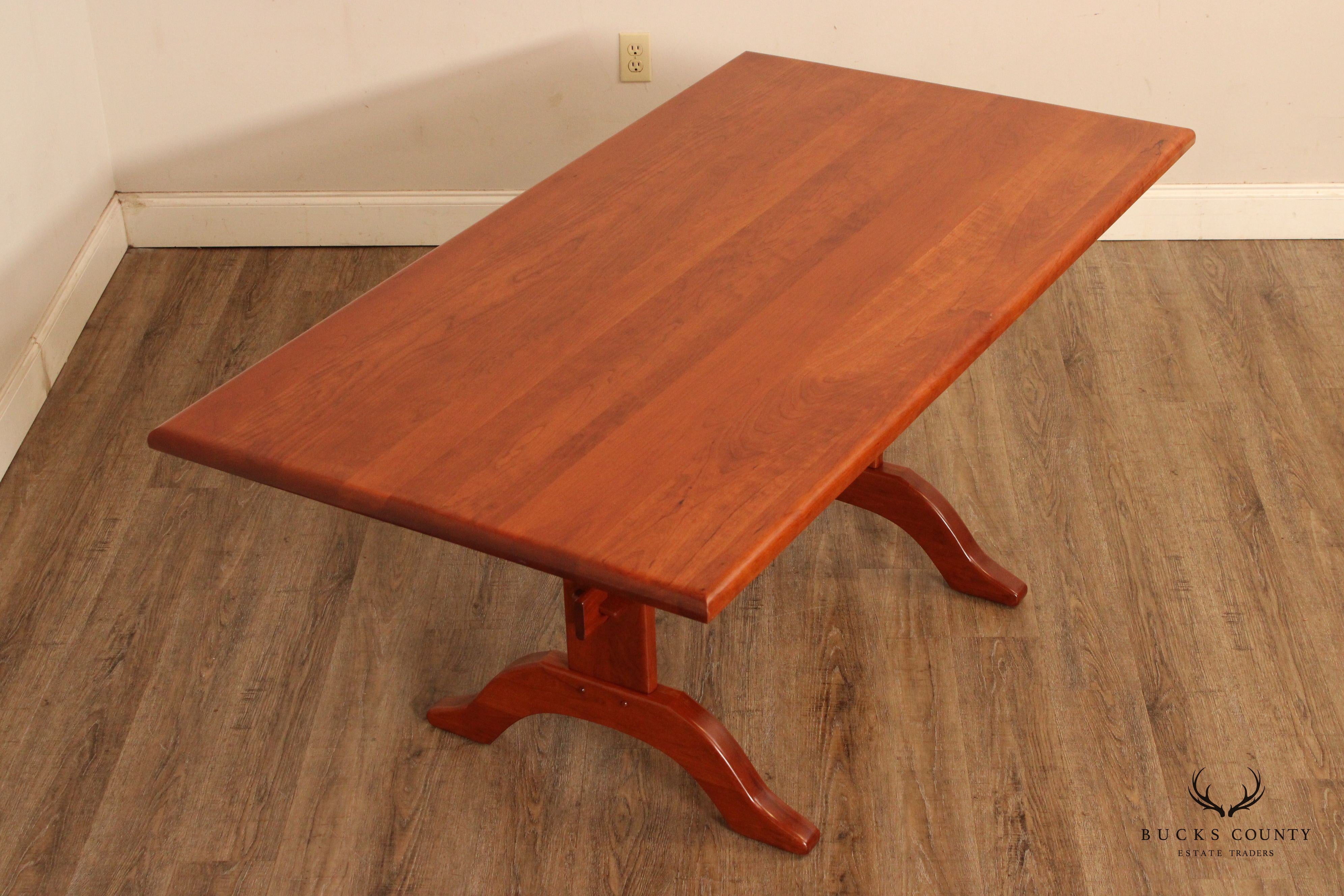 Hunt Country Furniture Custom Crafted Solid Cherry Trestle Dining Table