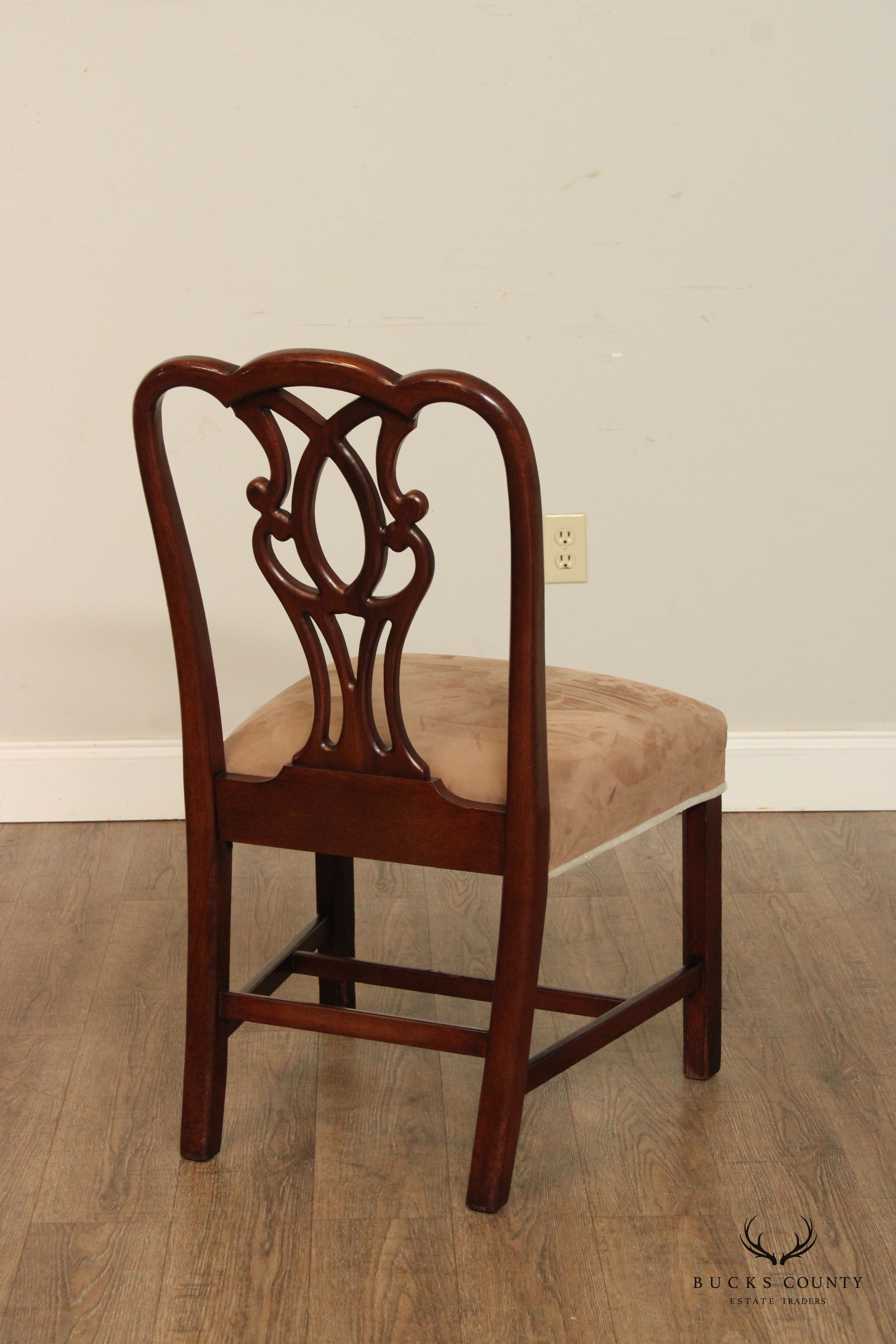 Baker Furniture Chippendale Style Vintage Set of Ten Carved Mahogany Dining Chairs